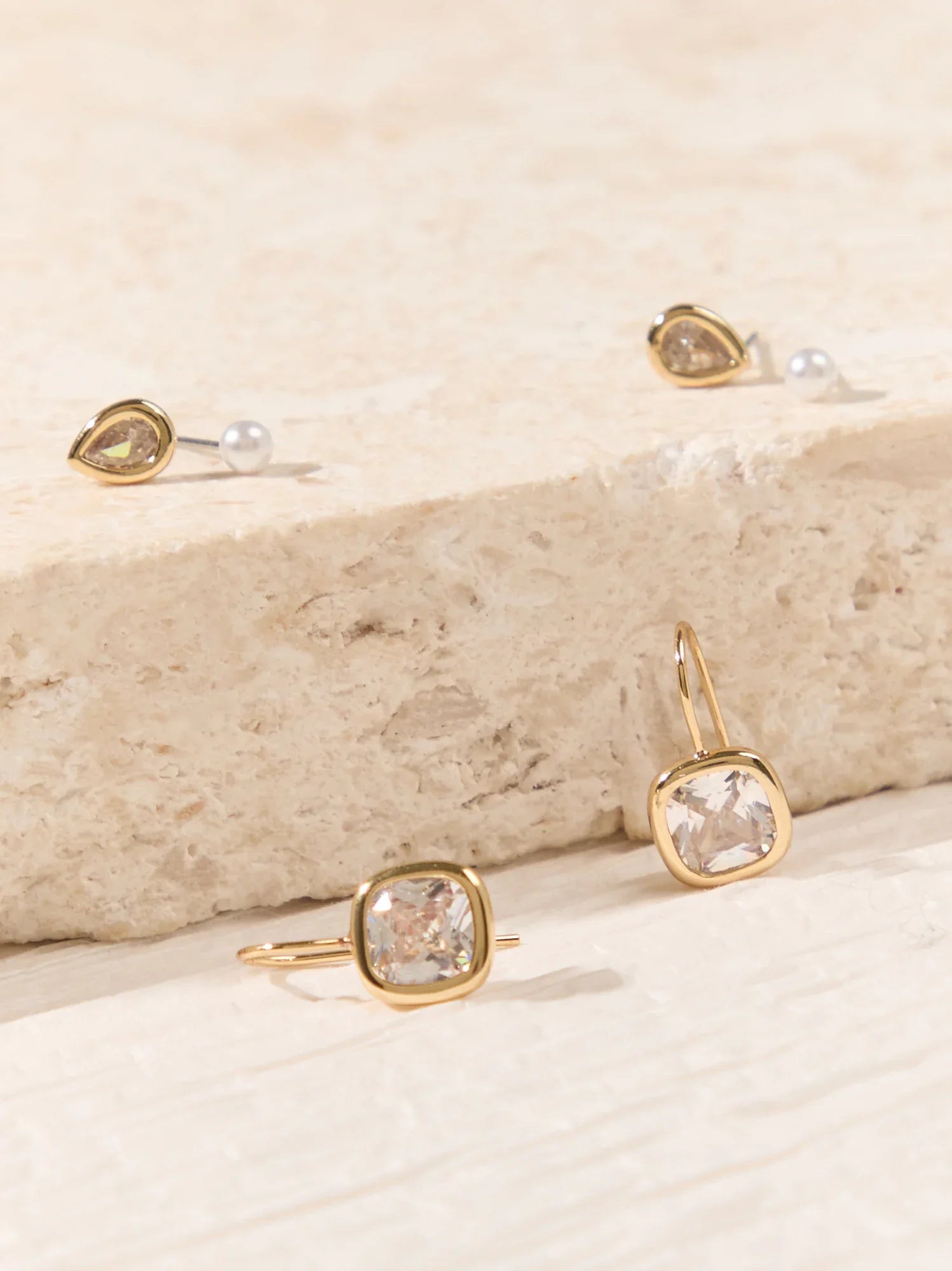 Sculpted Shine Stud Trio