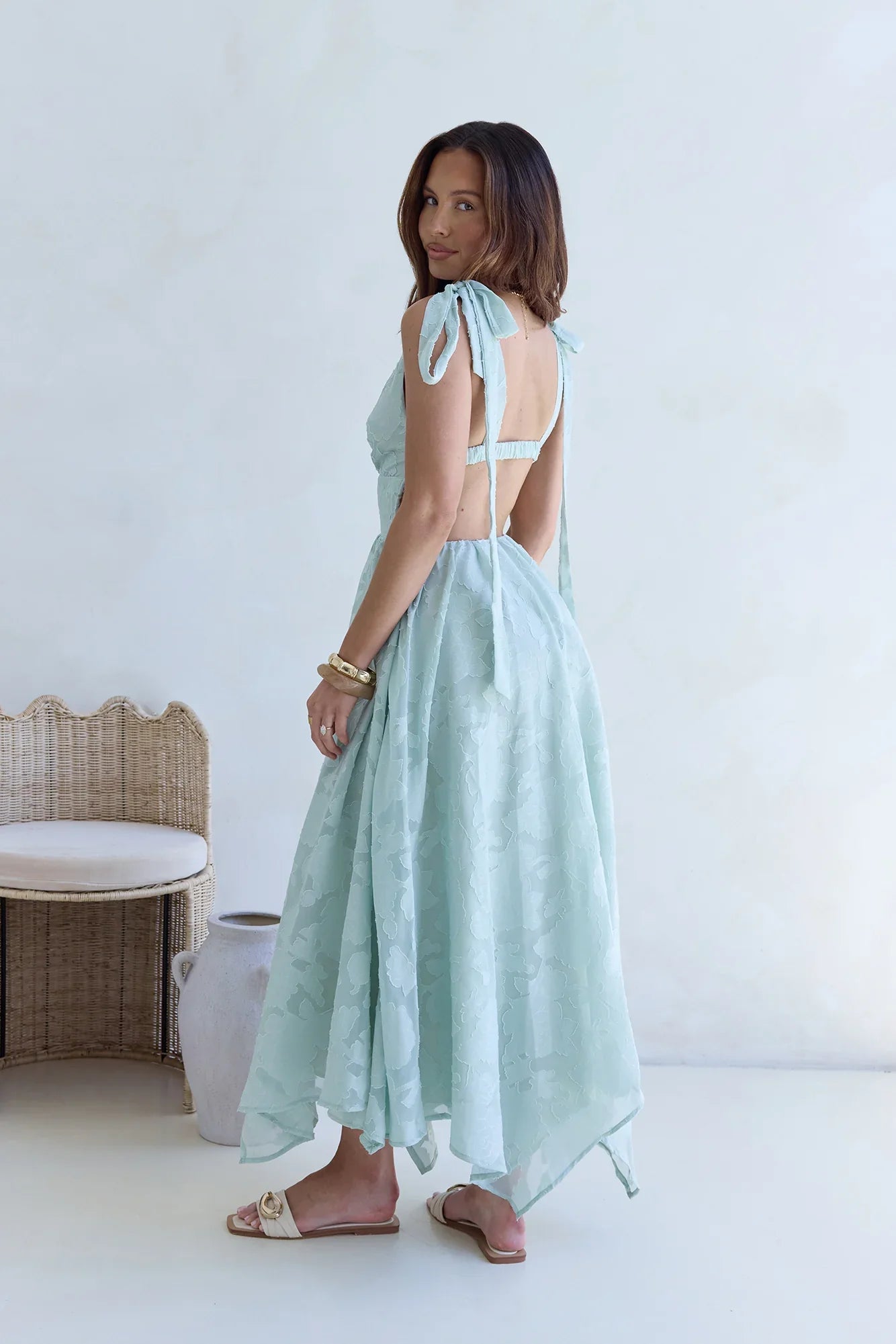 Golden Night Maxi Dress Sage