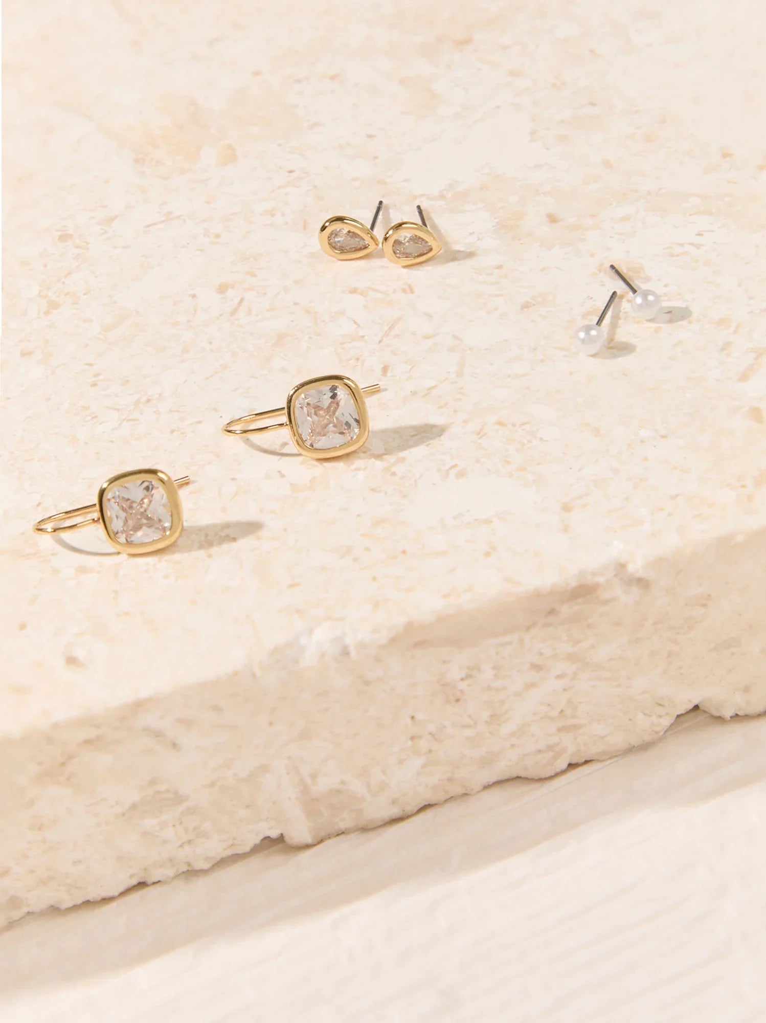 Sculpted Shine Stud Trio