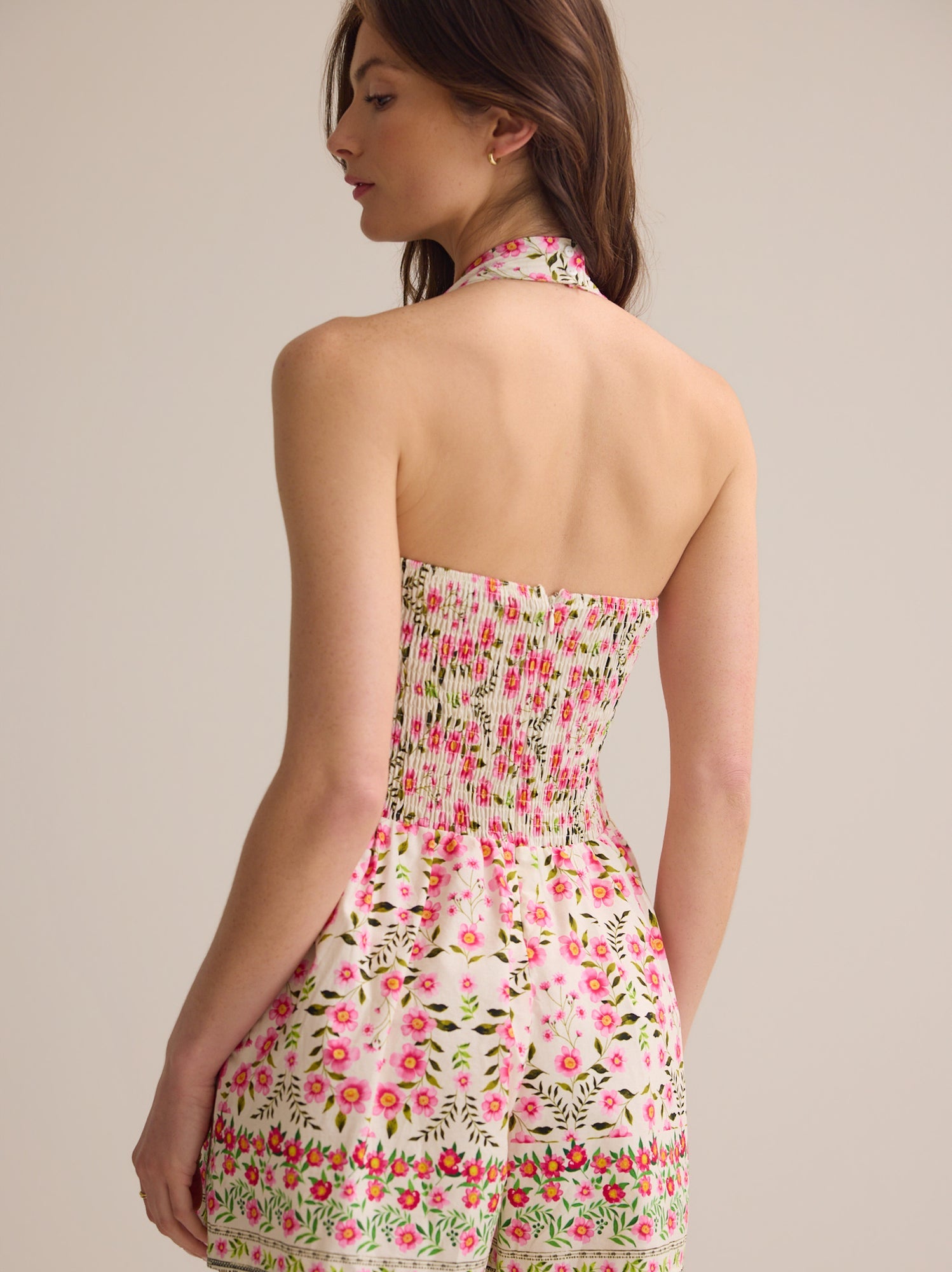 Soleil Floral Halter Romper