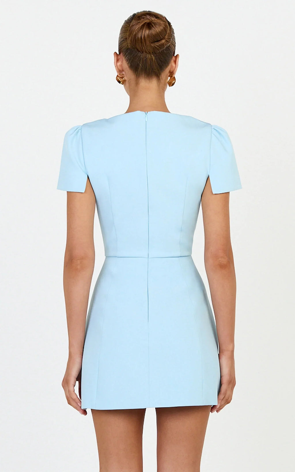 Zinnia Mini Dress - Square Neck Tulip Dress in Blue