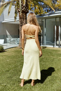 Sunbeam Strapless Linen Maxi Dress Yellow
