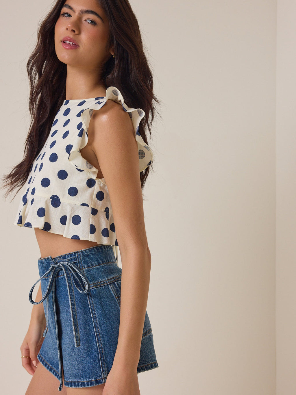 Dixie Side Tie Denim Skort