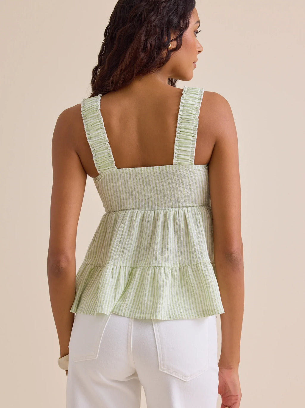 Adrianna Striped Babydoll Tank