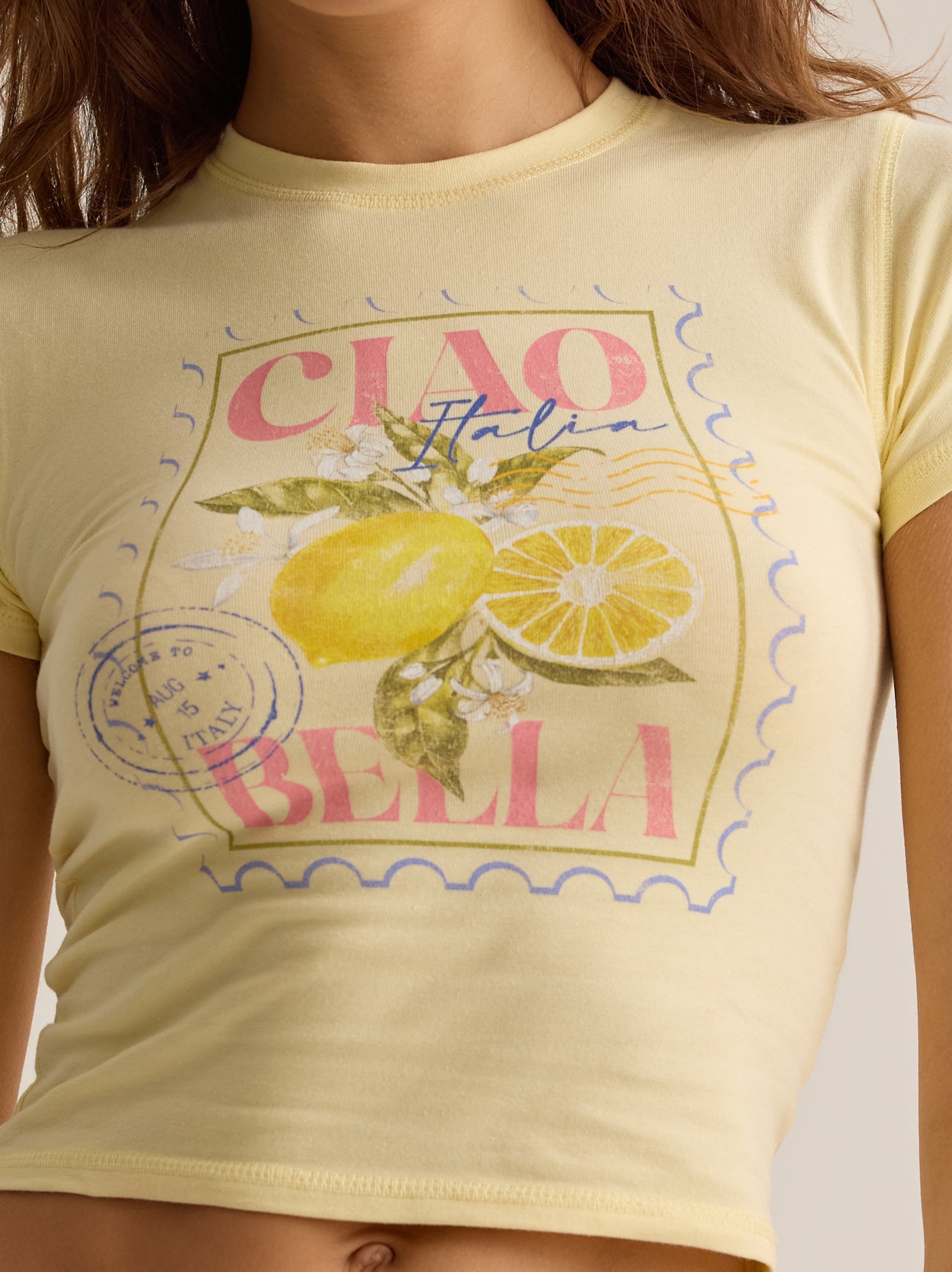 Ciao Bella Postcard Baby Tee