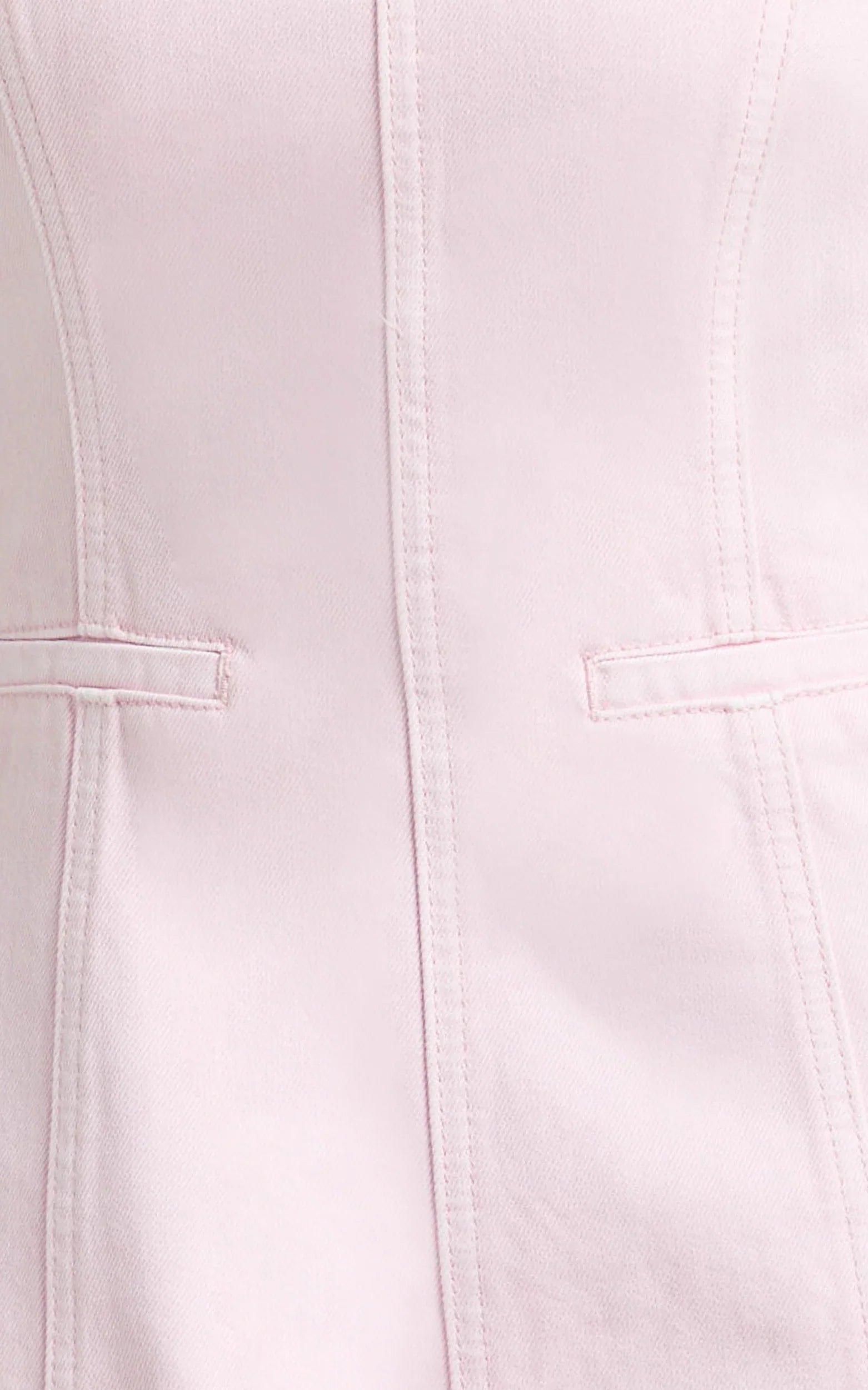 Olenna Mini Dress - High Neck Fitted Denim Dress in Pink