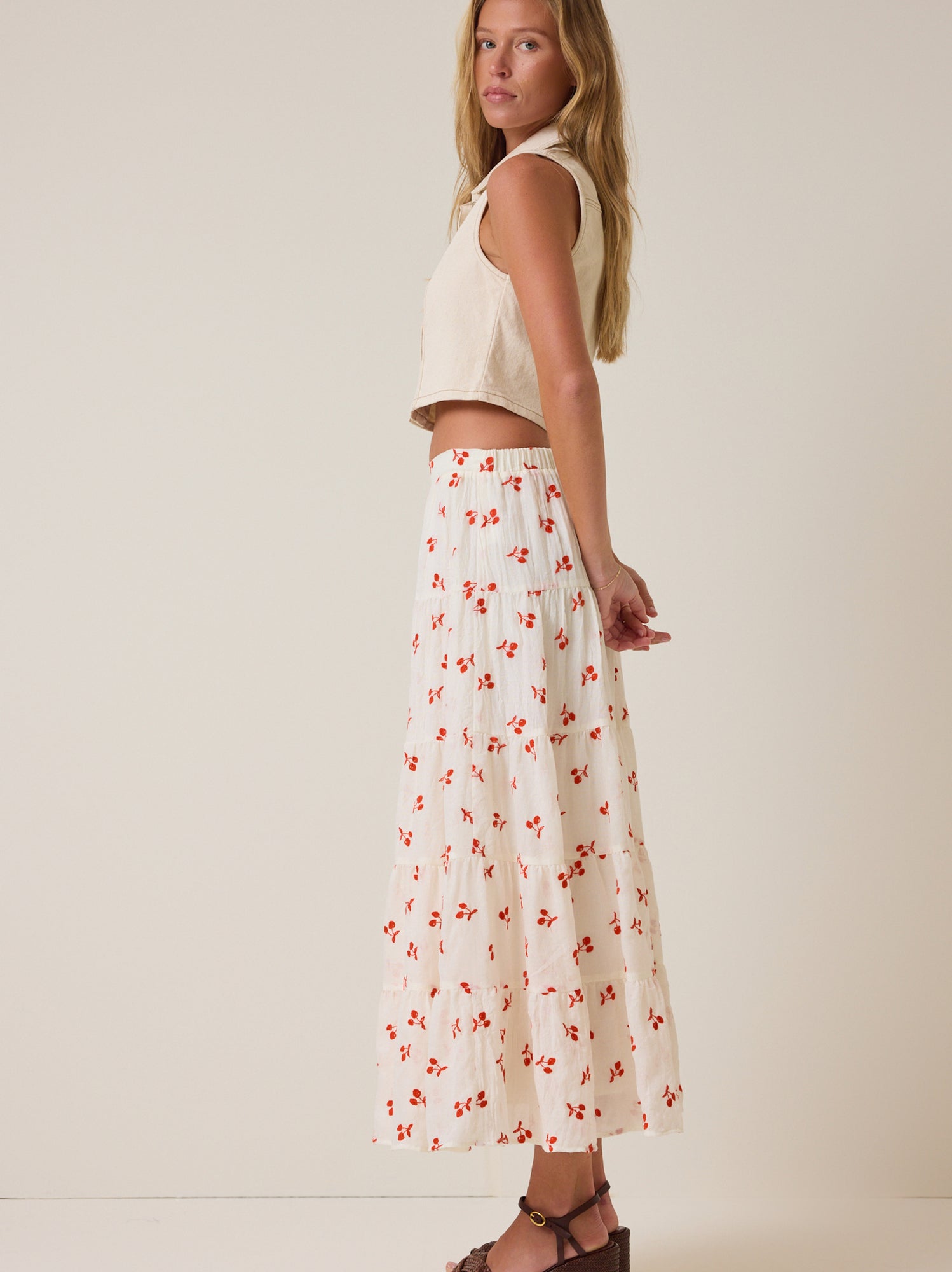 Jackie Embroidered Midi Skirt
