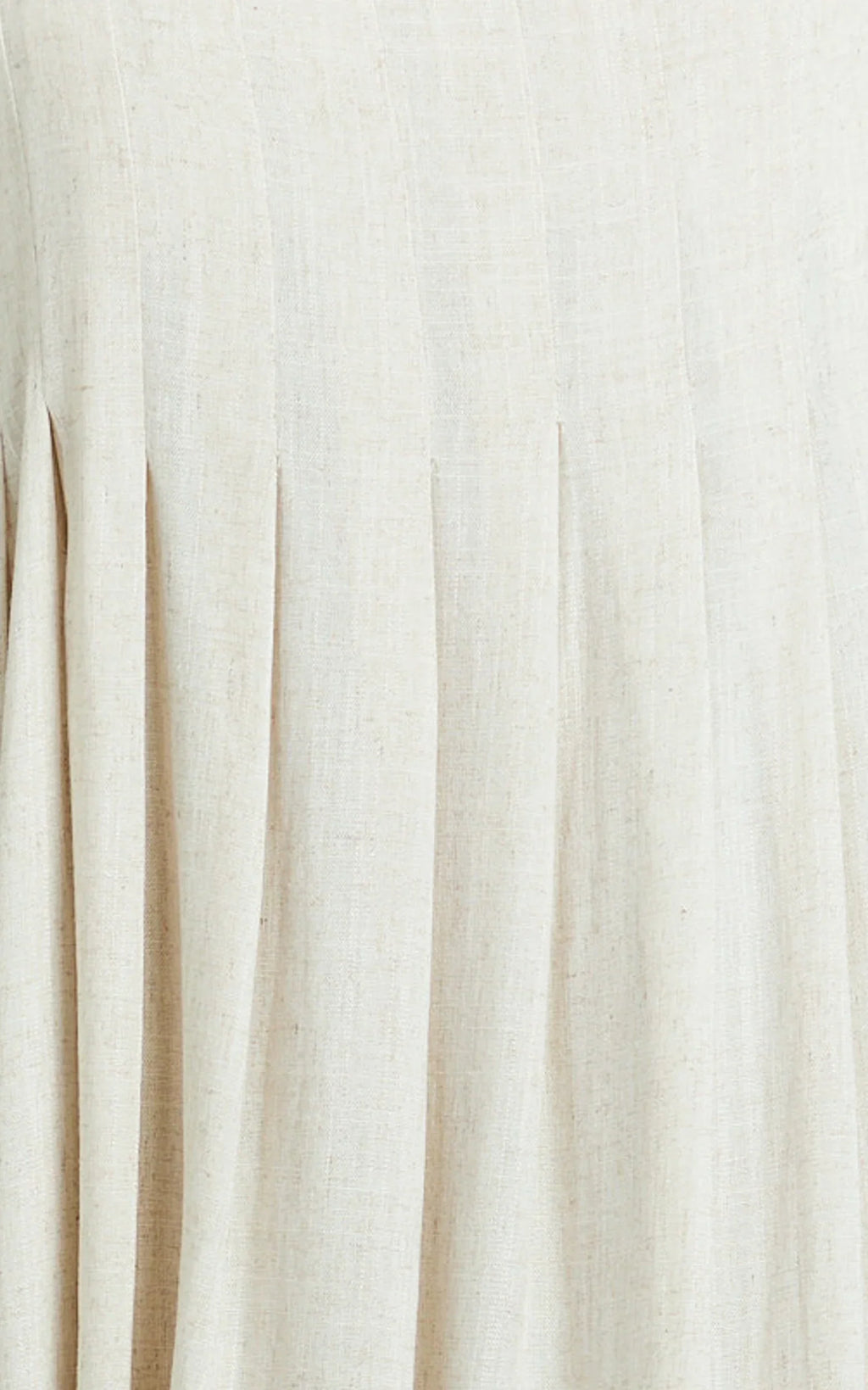 Yanna Midi Dress - Square Neckline Pleated Dress in Beige