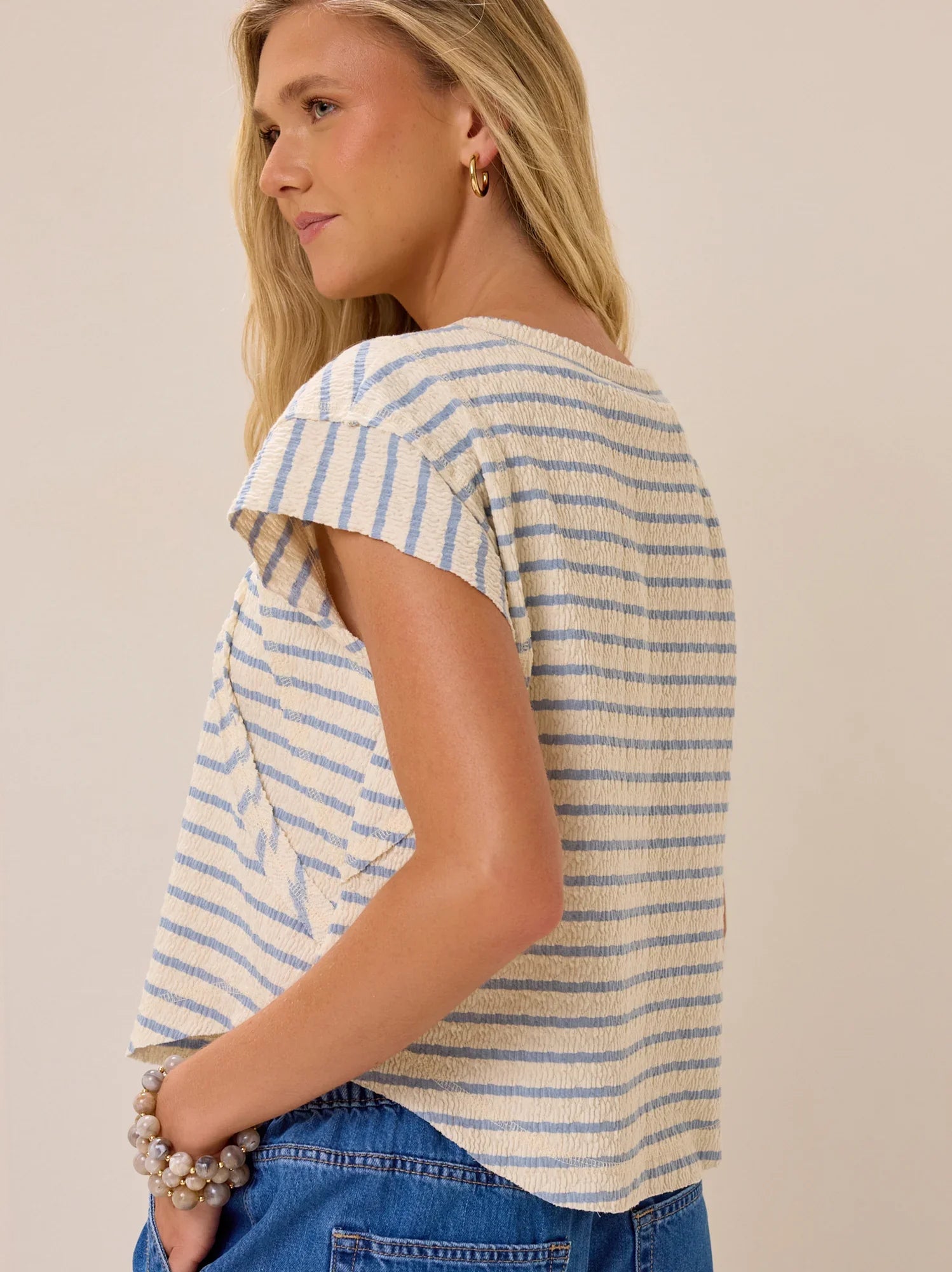 Cressida Stripe Rib Raglan Top