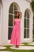 Close Up One Shoulder Maxi Dress Hot Pink