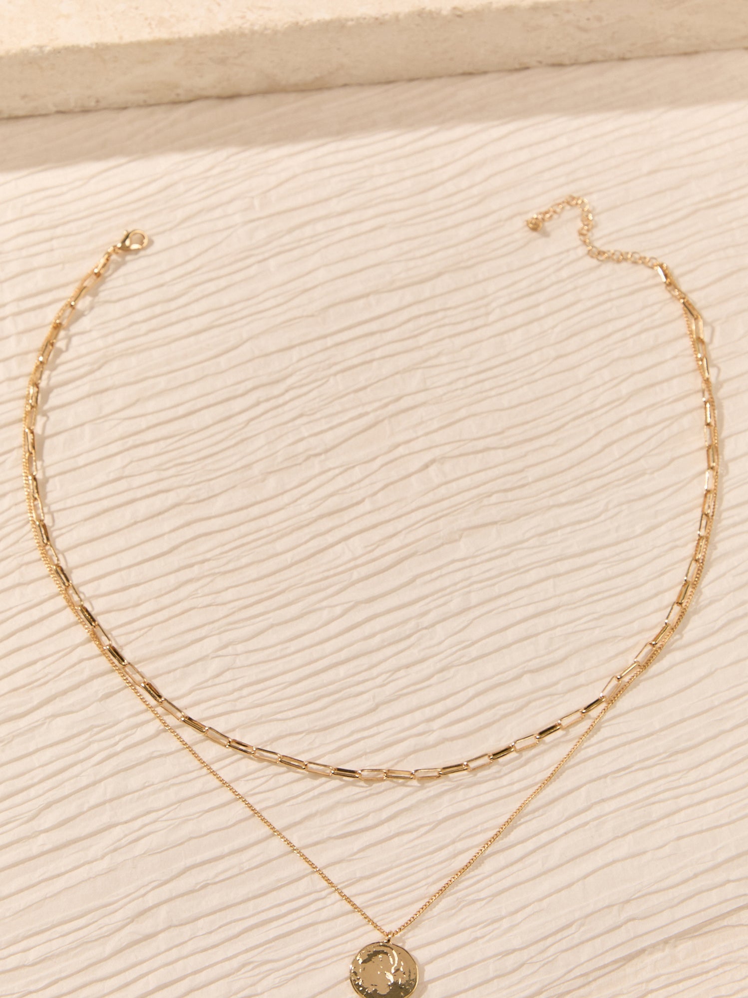 Hammered Coin Layer Necklace