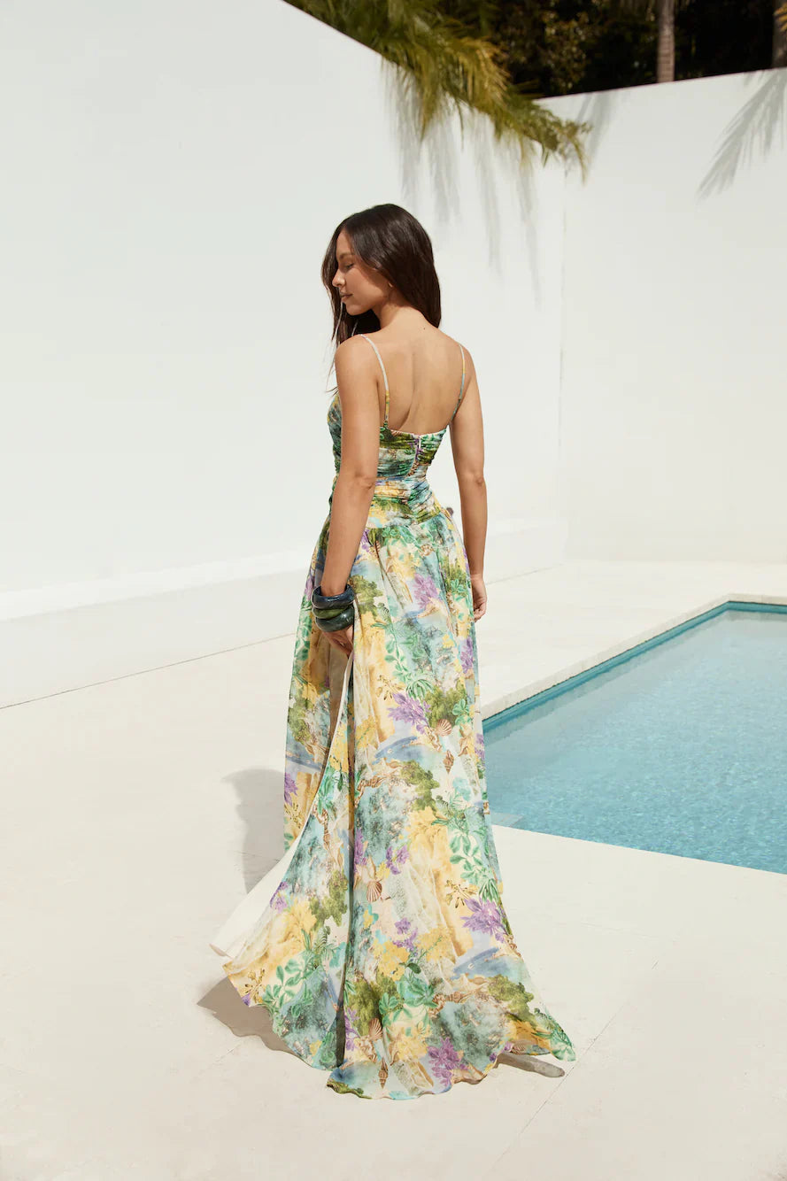 RUNAWAY THE LABEL Camille Maxi Dress Esme Print