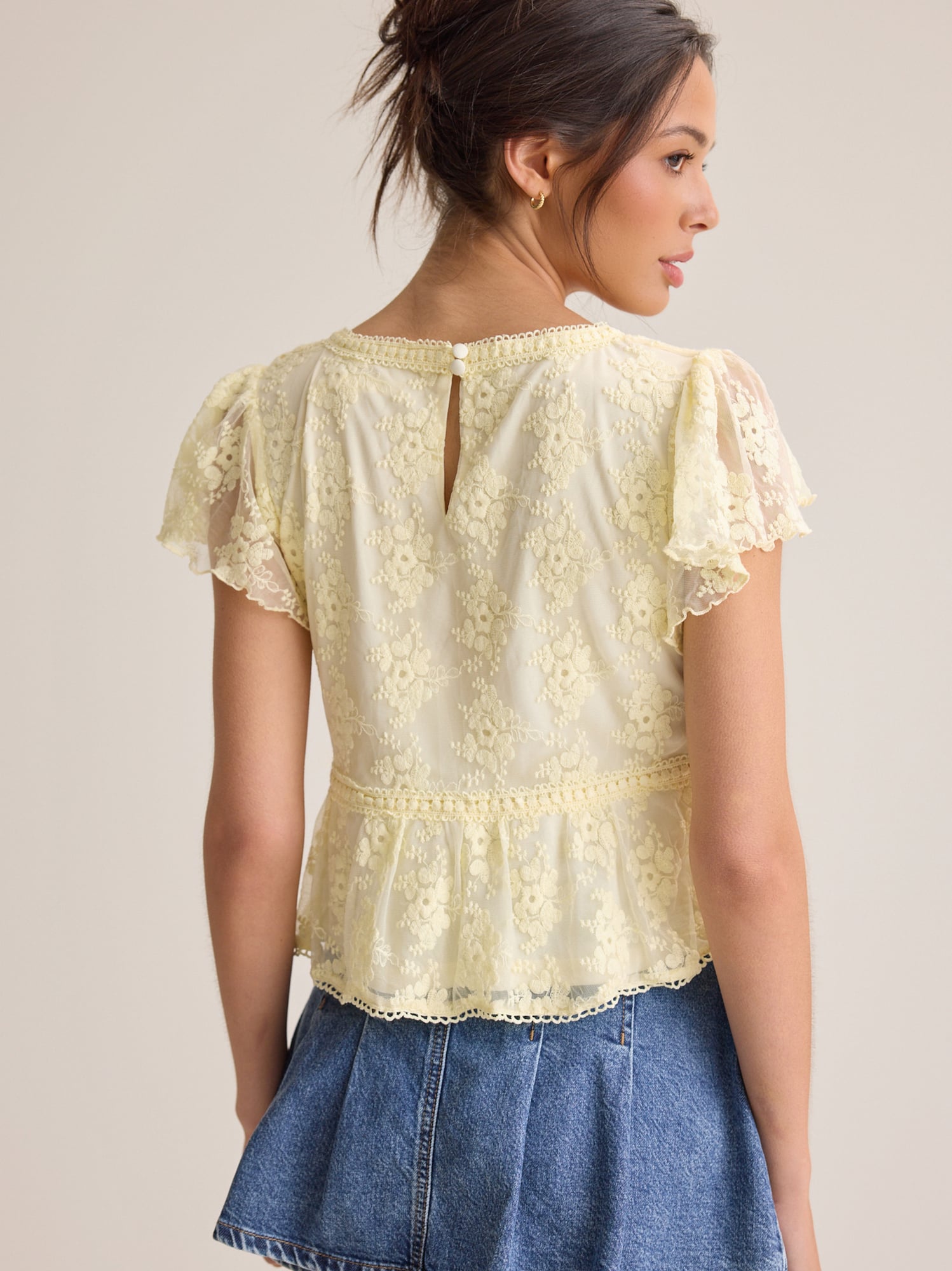 Libby Embroidered Babydoll Top