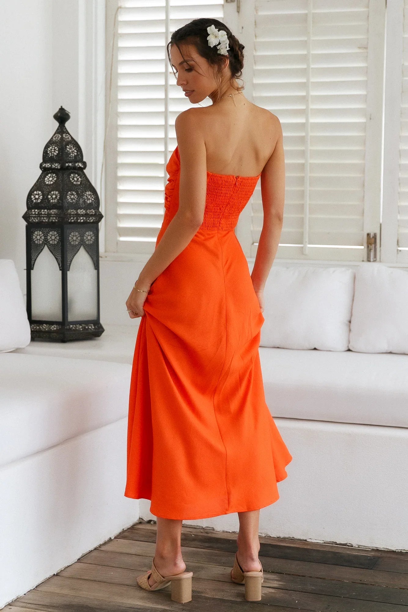 Glowing And Going Maxi Dress Orange