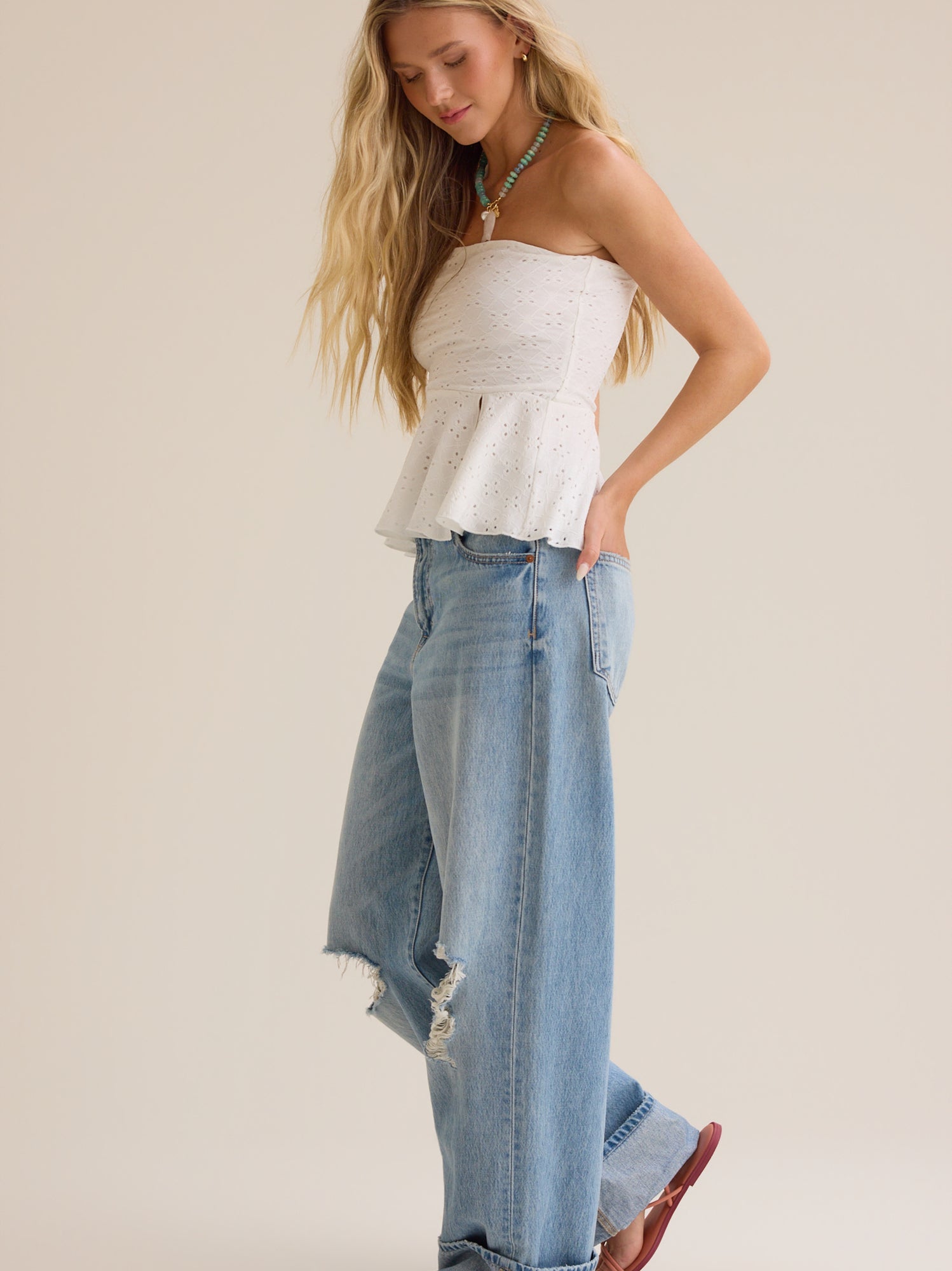Charlotte Eyelet Strapless Top