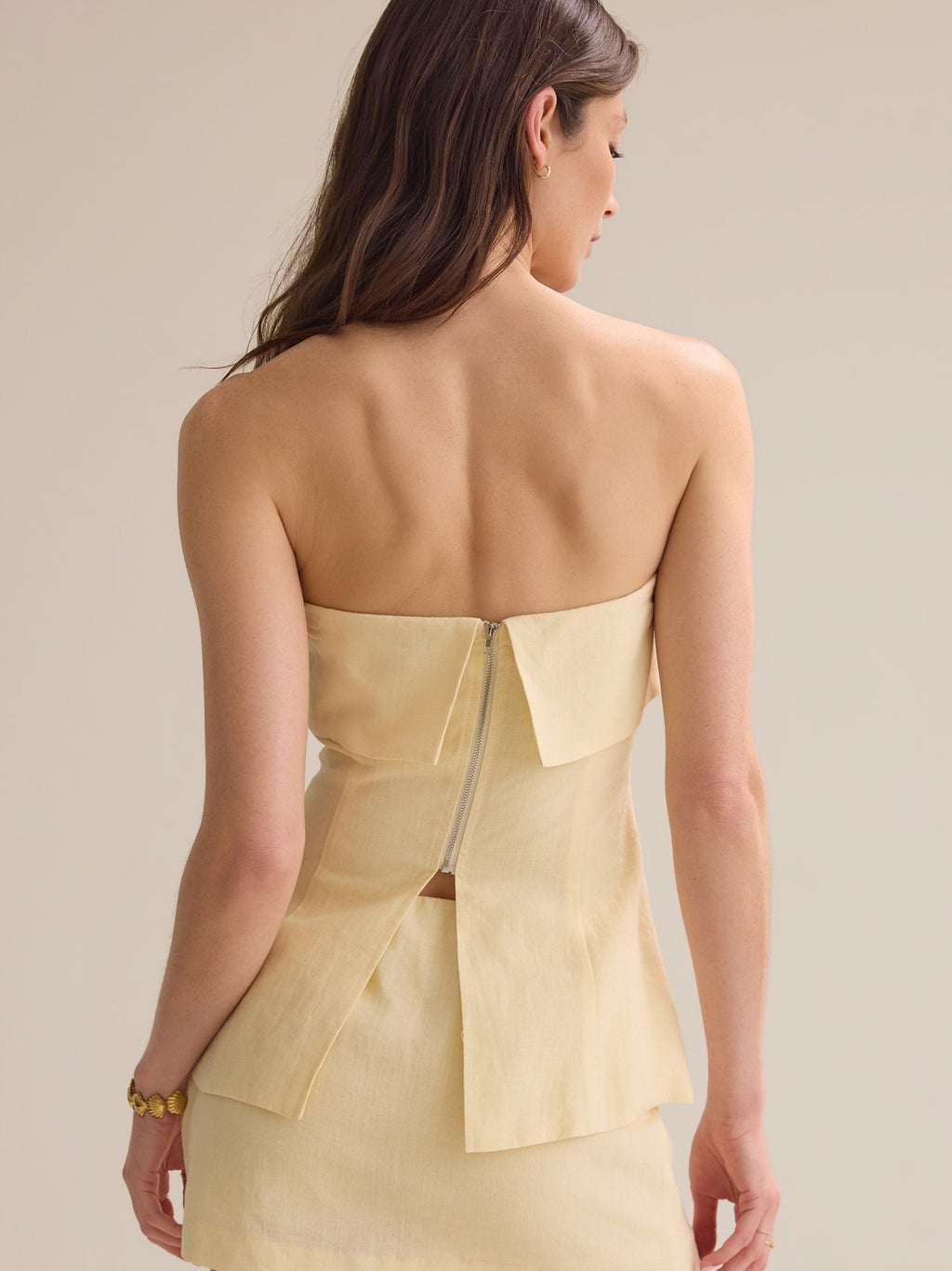 Perry Fold Over Linen Tube Top