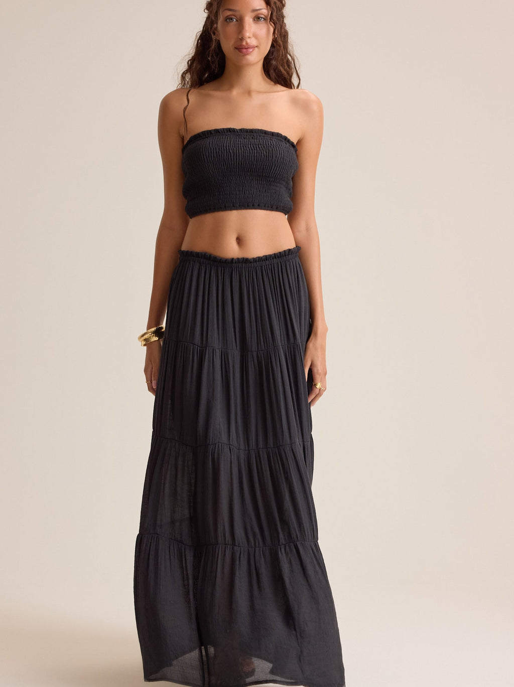 Tate Tiered Flowy Maxi Skirt