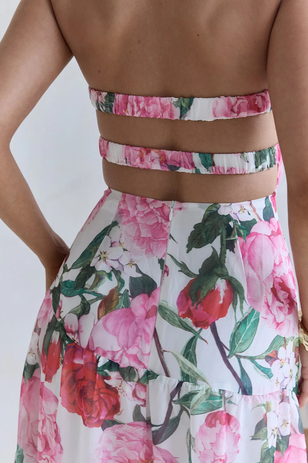 Bouquet In Bloom Strapless Maxi Dress Pink