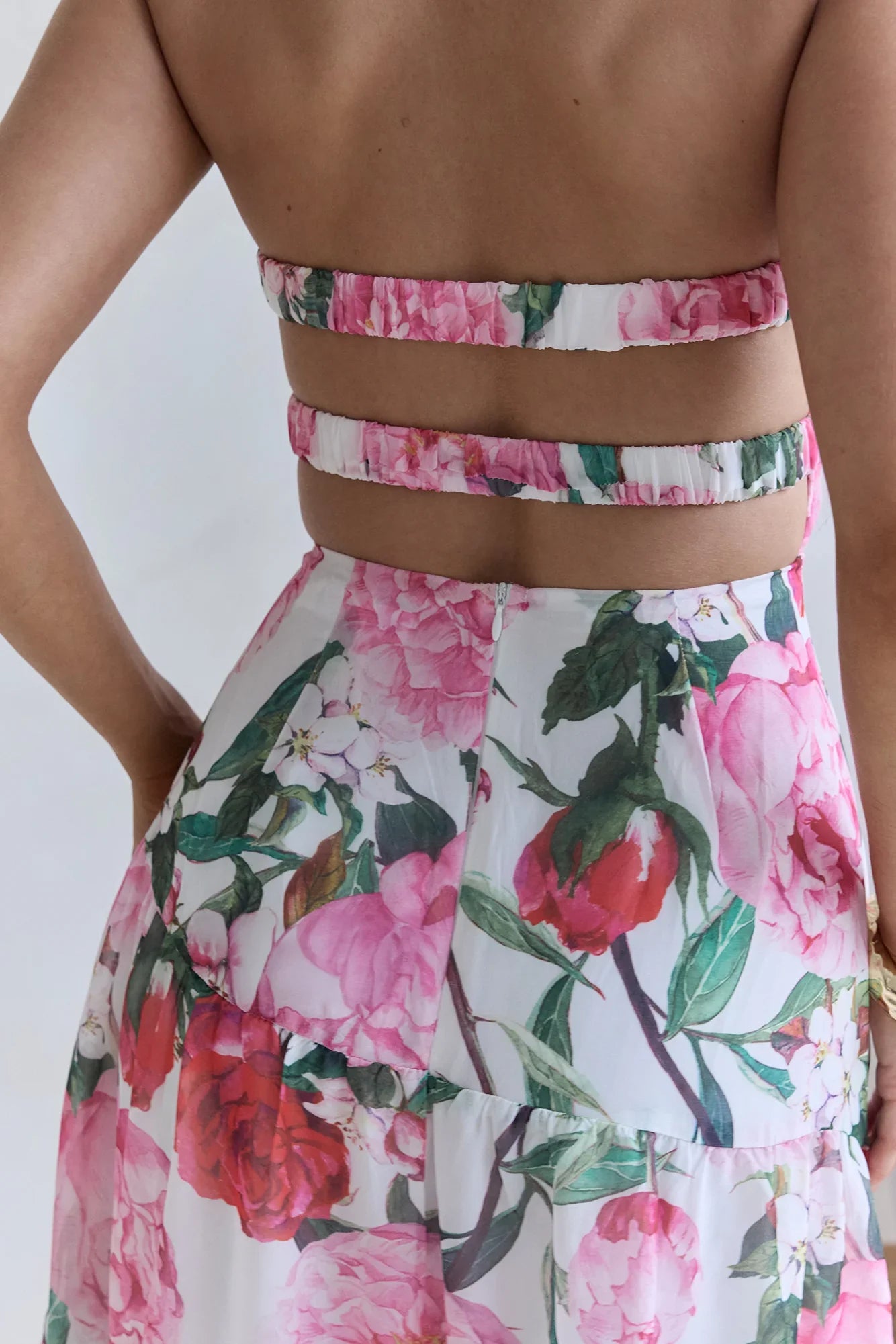 Bouquet In Bloom Strapless Maxi Dress Pink