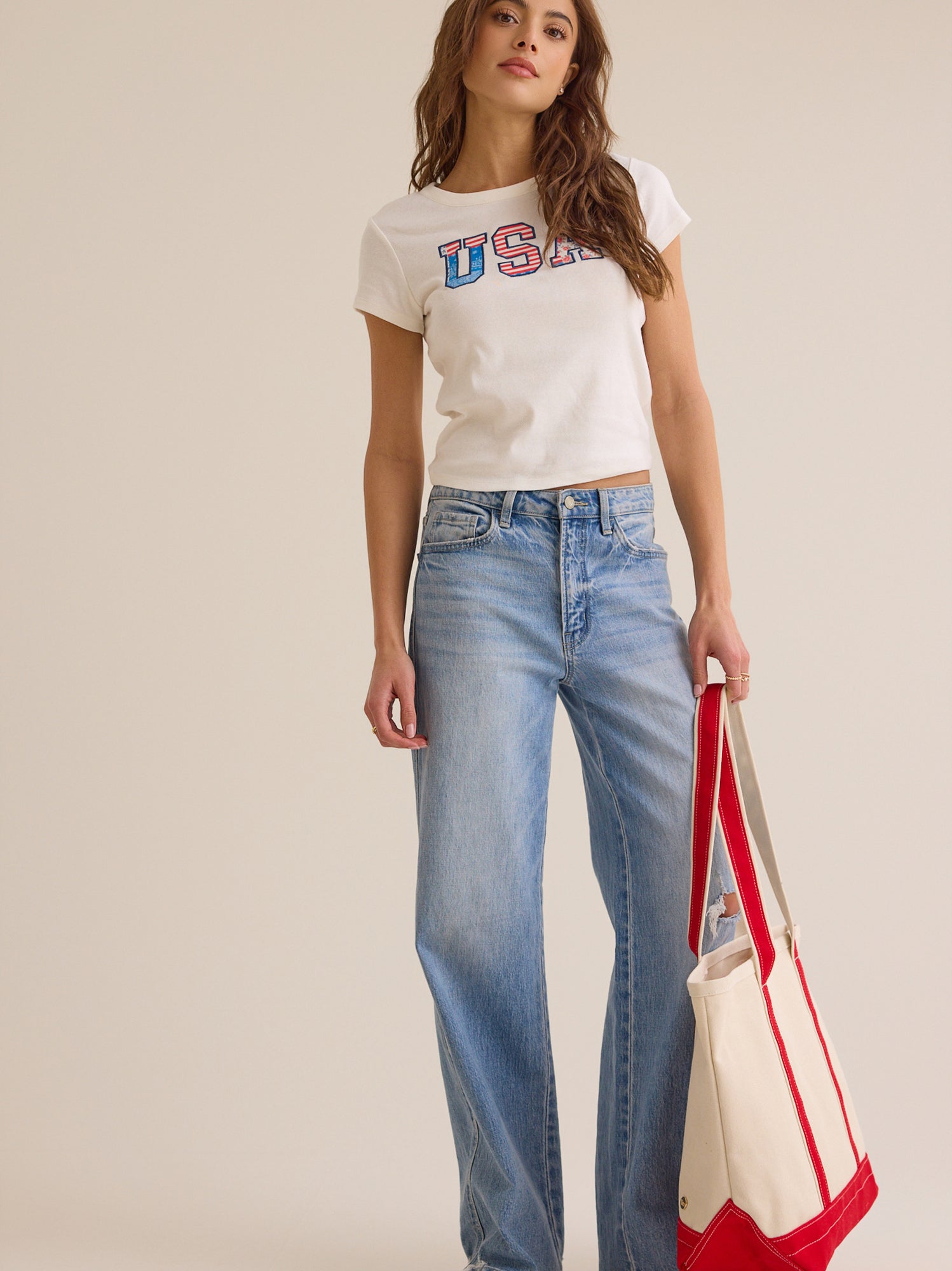 USA Patchwork Baby Tee