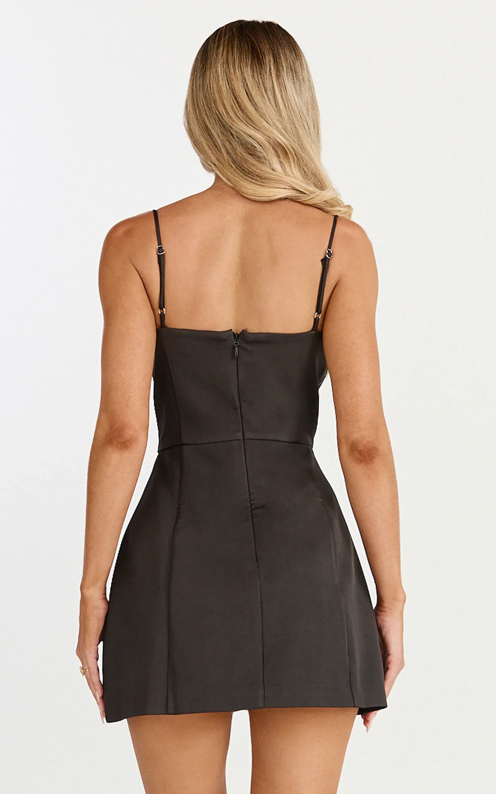 Benson Mini Dress - Sweetheart Fit And Flare Tulip Dress in Black