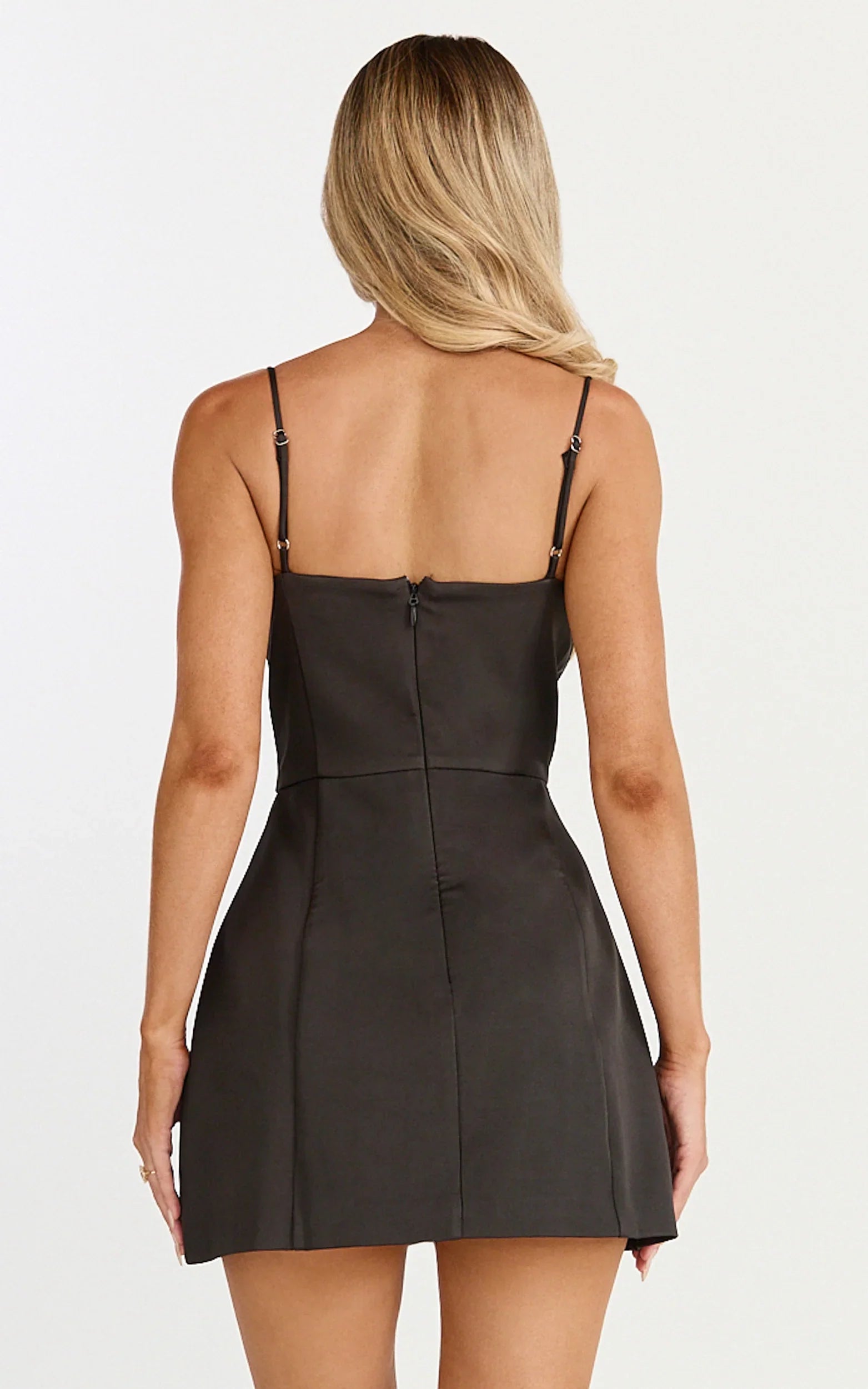 Benson Mini Dress - Sweetheart Fit And Flare Tulip Dress in Black