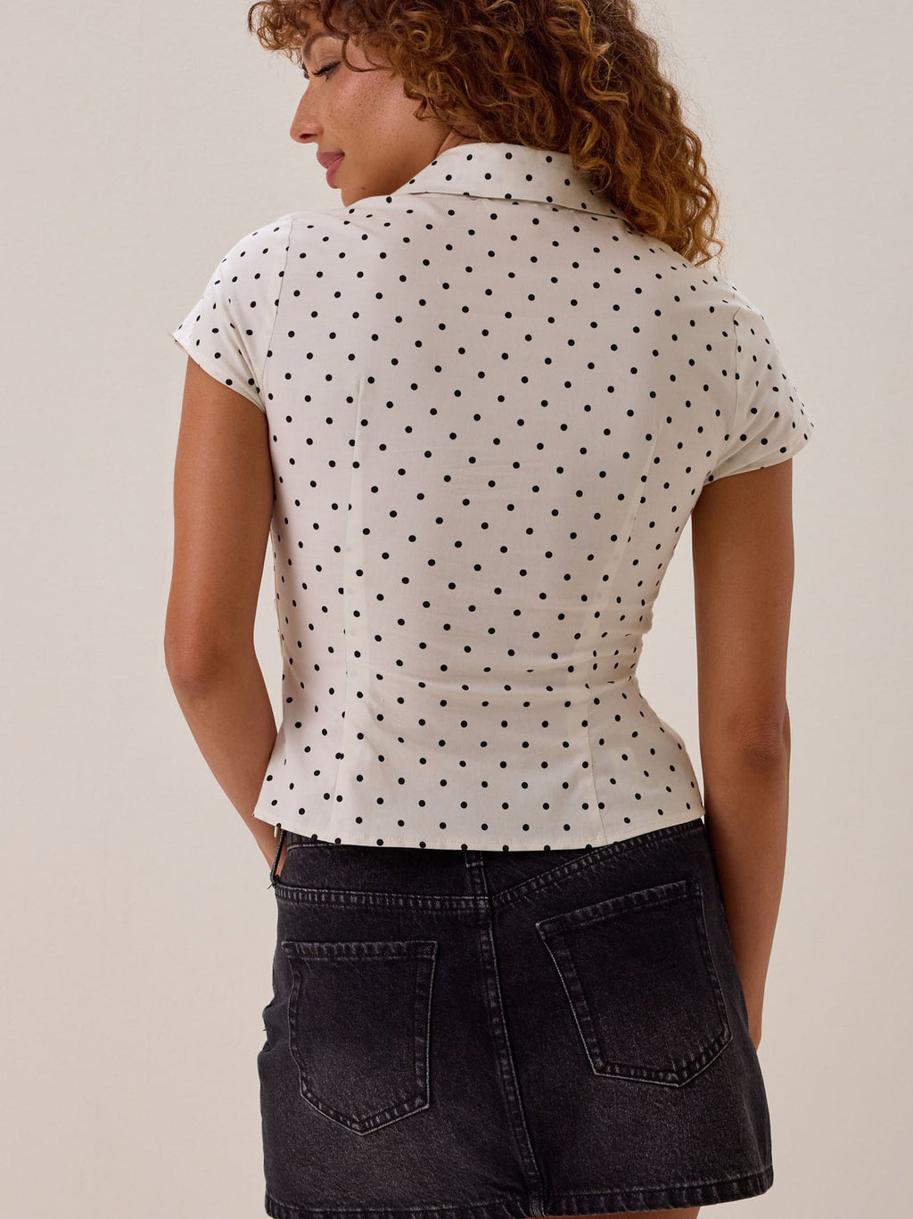 Leanna Dot Twist Front Top