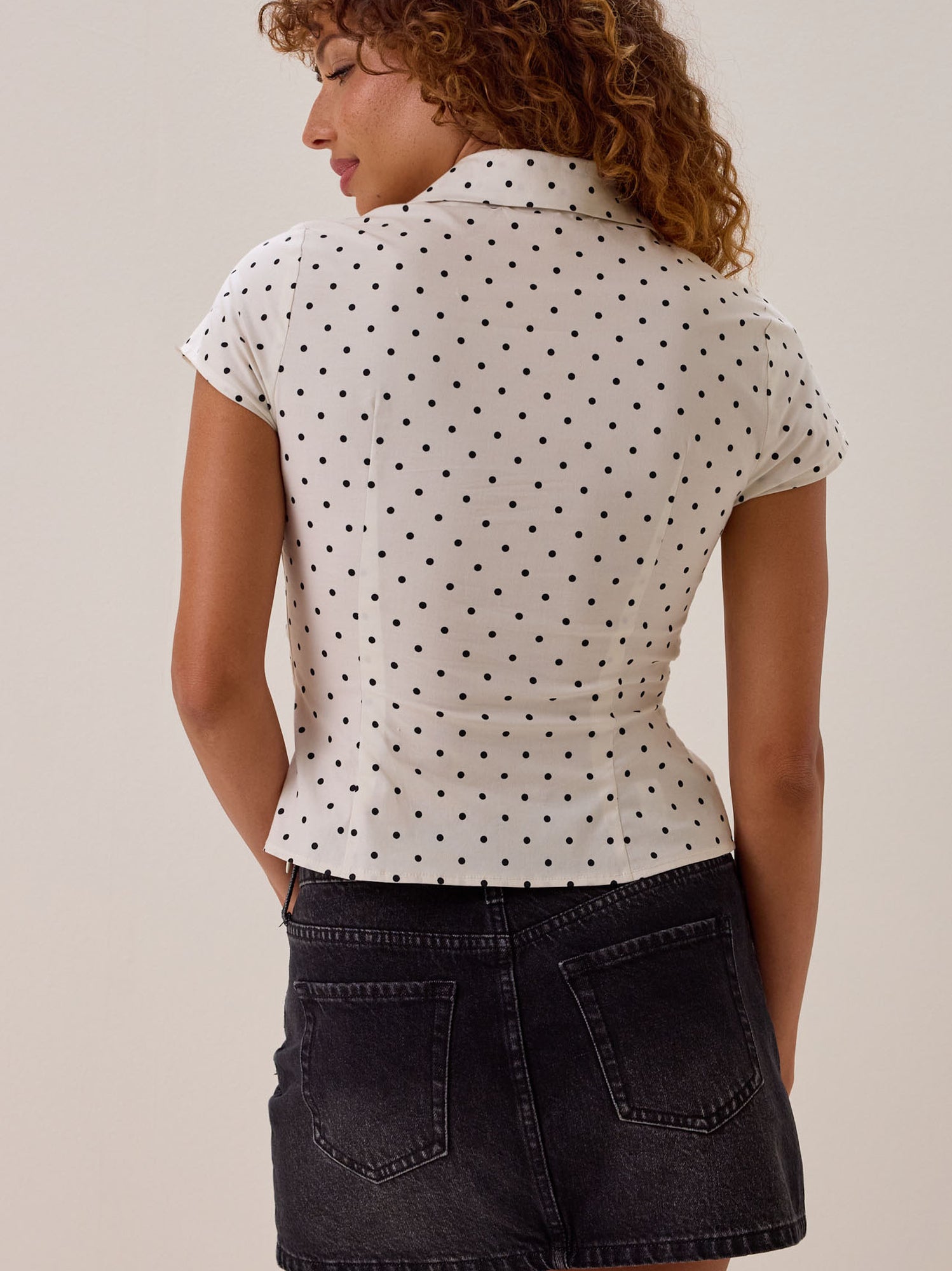 Leanna Dot Twist Front Top