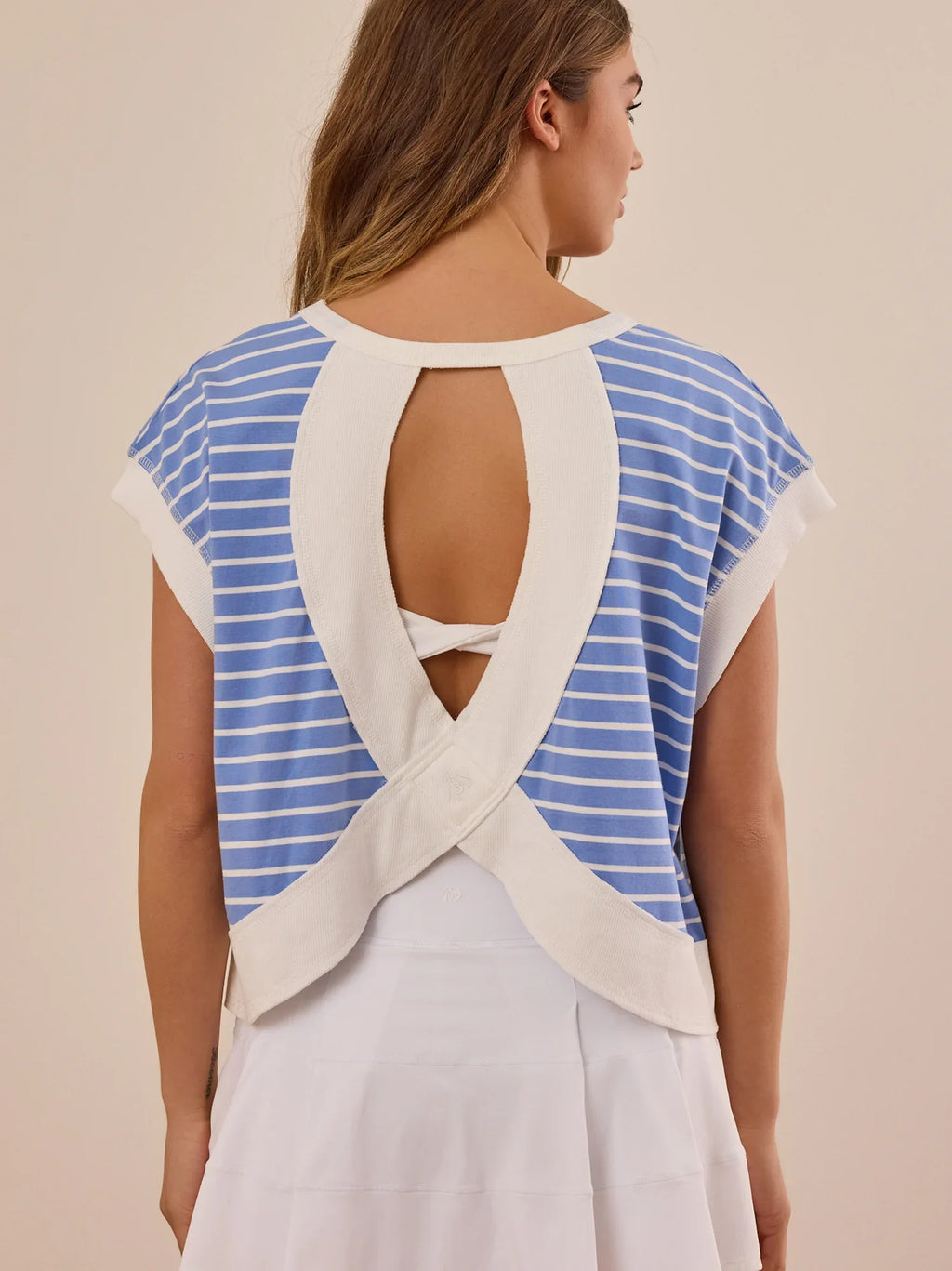 In Motion Stripe Circle Back Tee