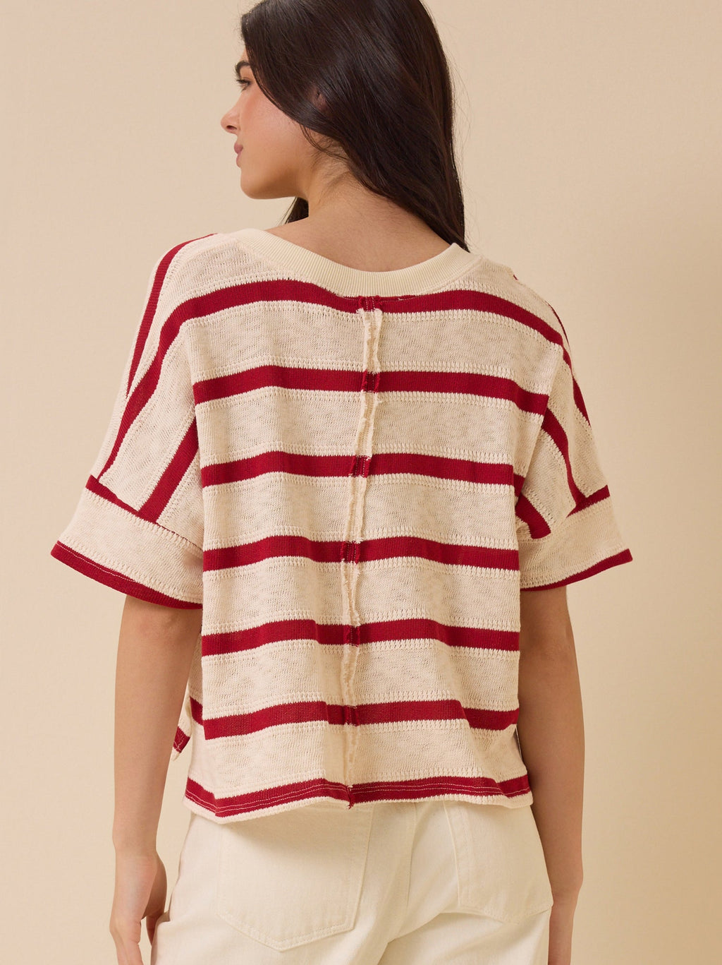 Dylan Striped V-Neck Top
