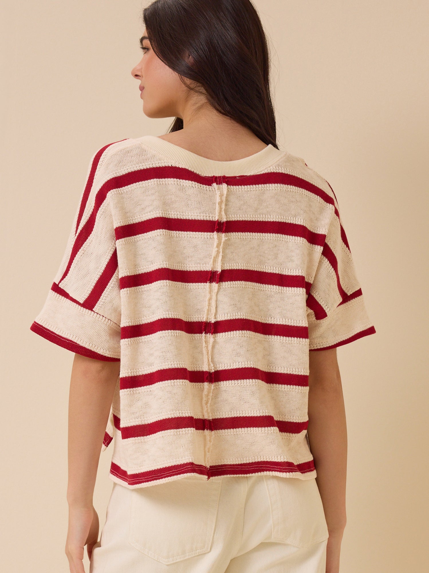 Dylan Striped V-Neck Top