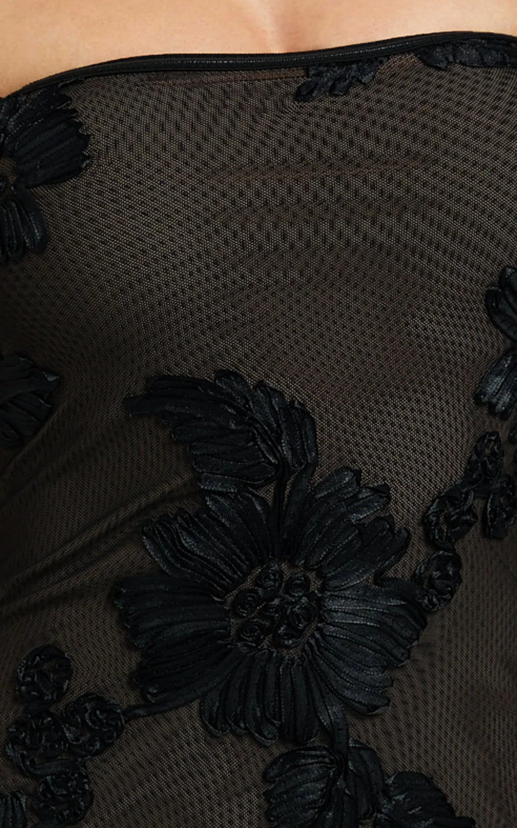 Shelby Mini Dress - Strapless Rosette Bodycon Dress in Black