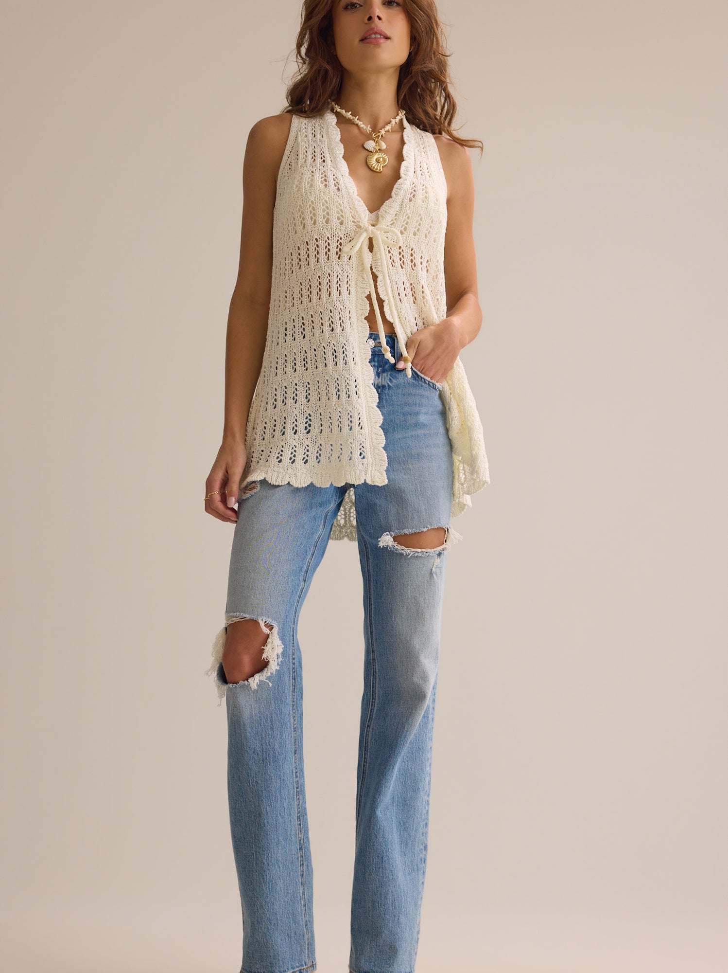 Corinne Tie Front Kimono