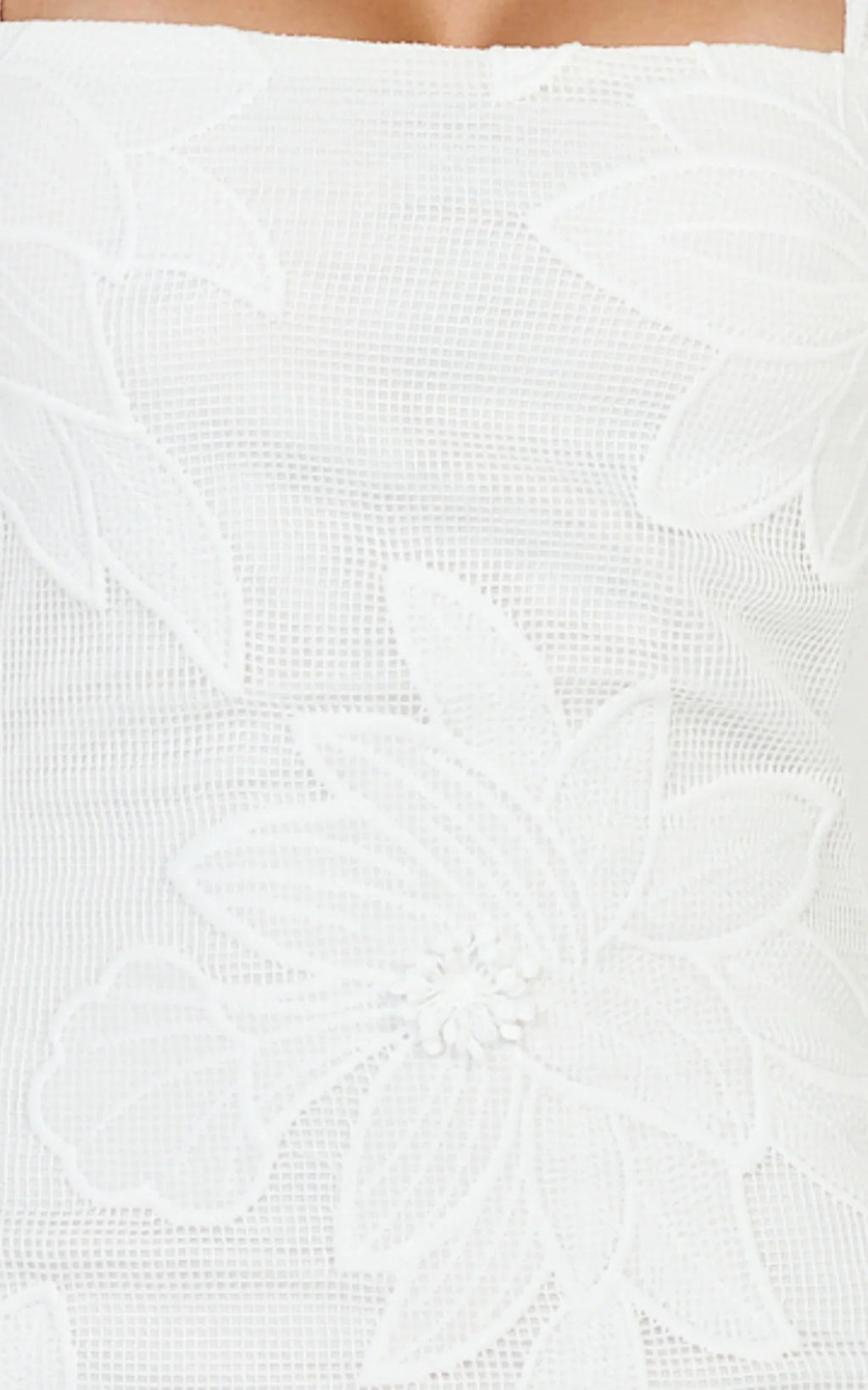 Sienna Mini Dress - Square Neck Floral Embroidered A Line Dress in White