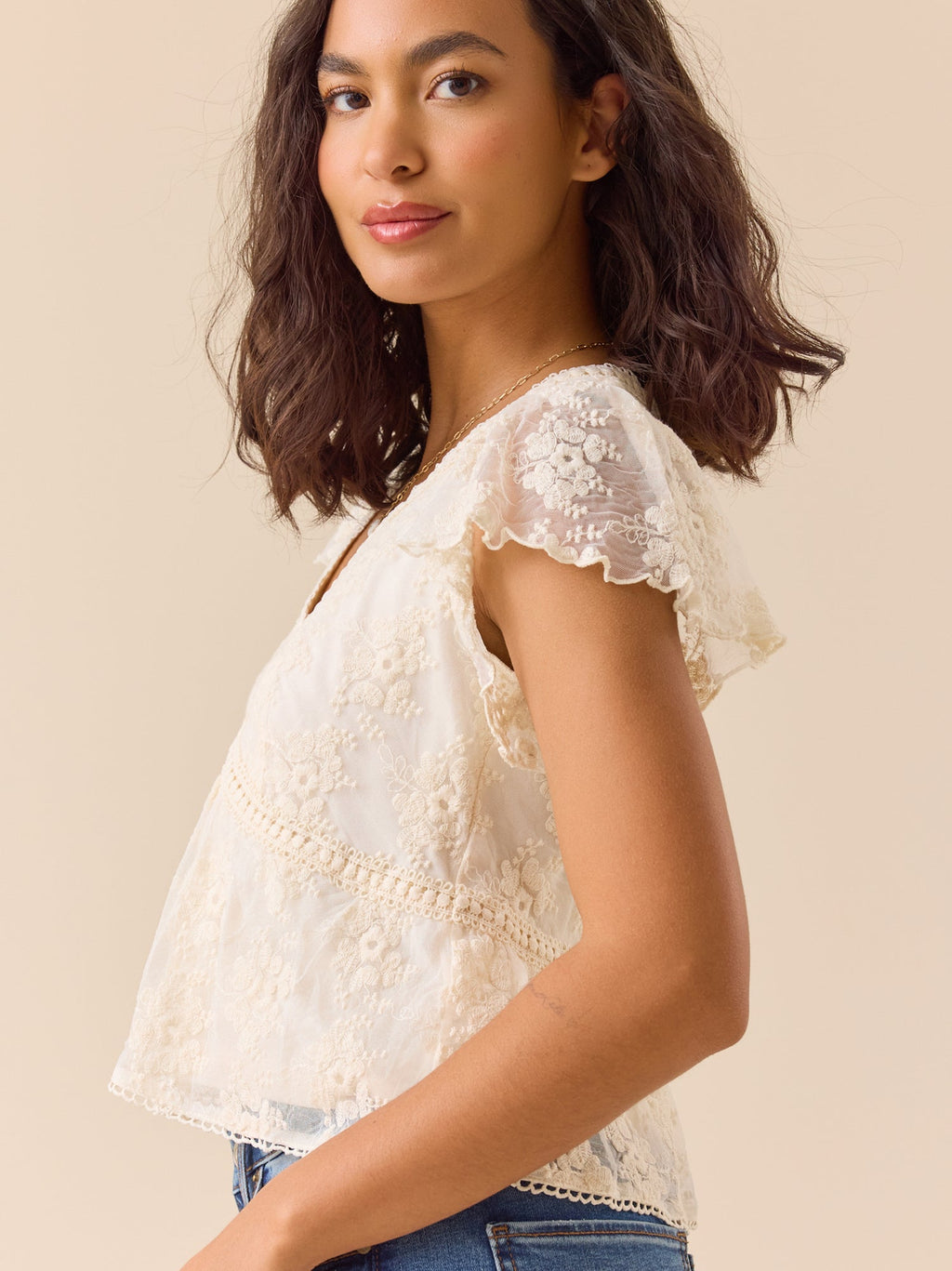 Libby Embroidered Babydoll Top