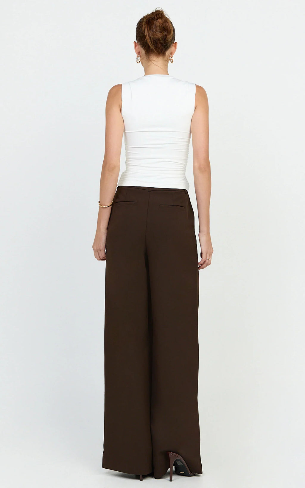Seraphina Top - Square Neck Gathered Waist Top in Off White