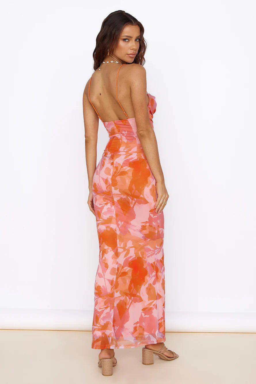 Blooming Sunshine Maxi Dress Orange