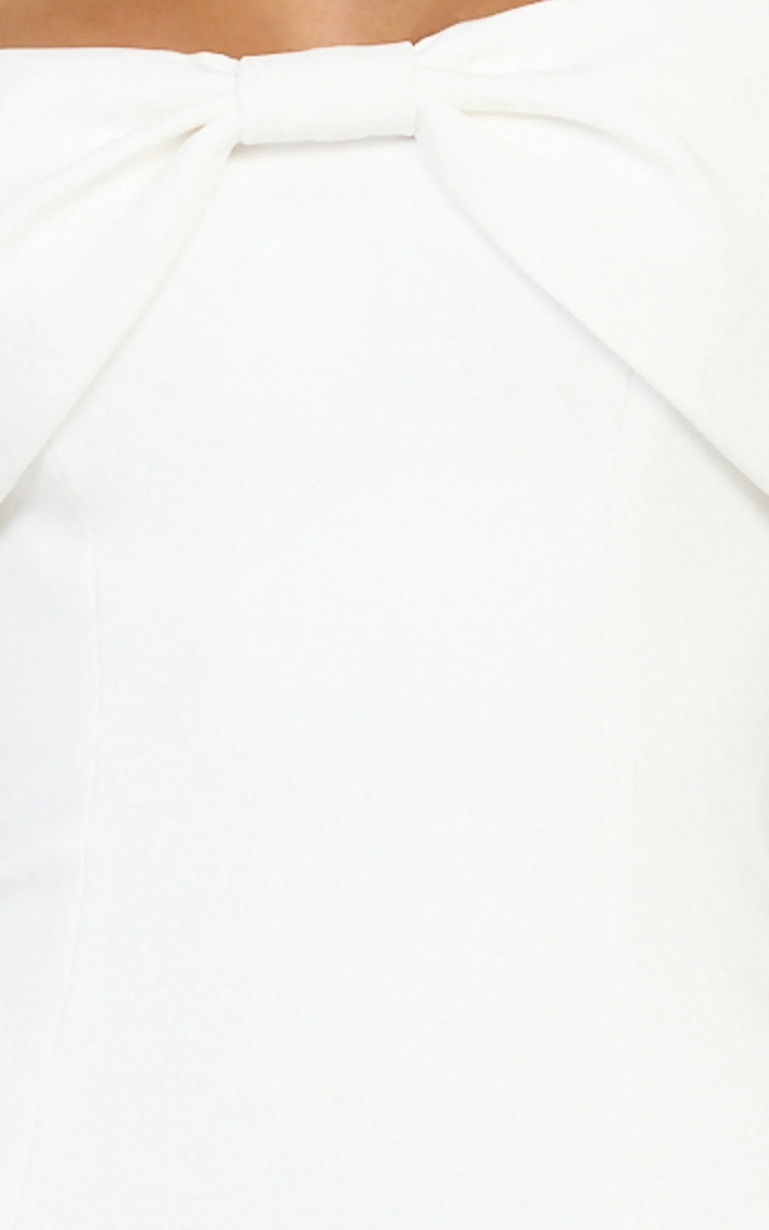 Thalia Mini Dress - Off Shoulder Bow Detail Dress in White