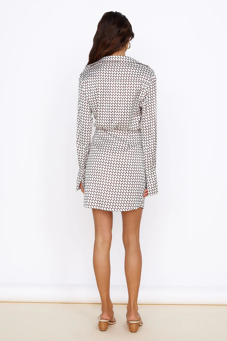 Mediterranean Glow Mini Dress Brown