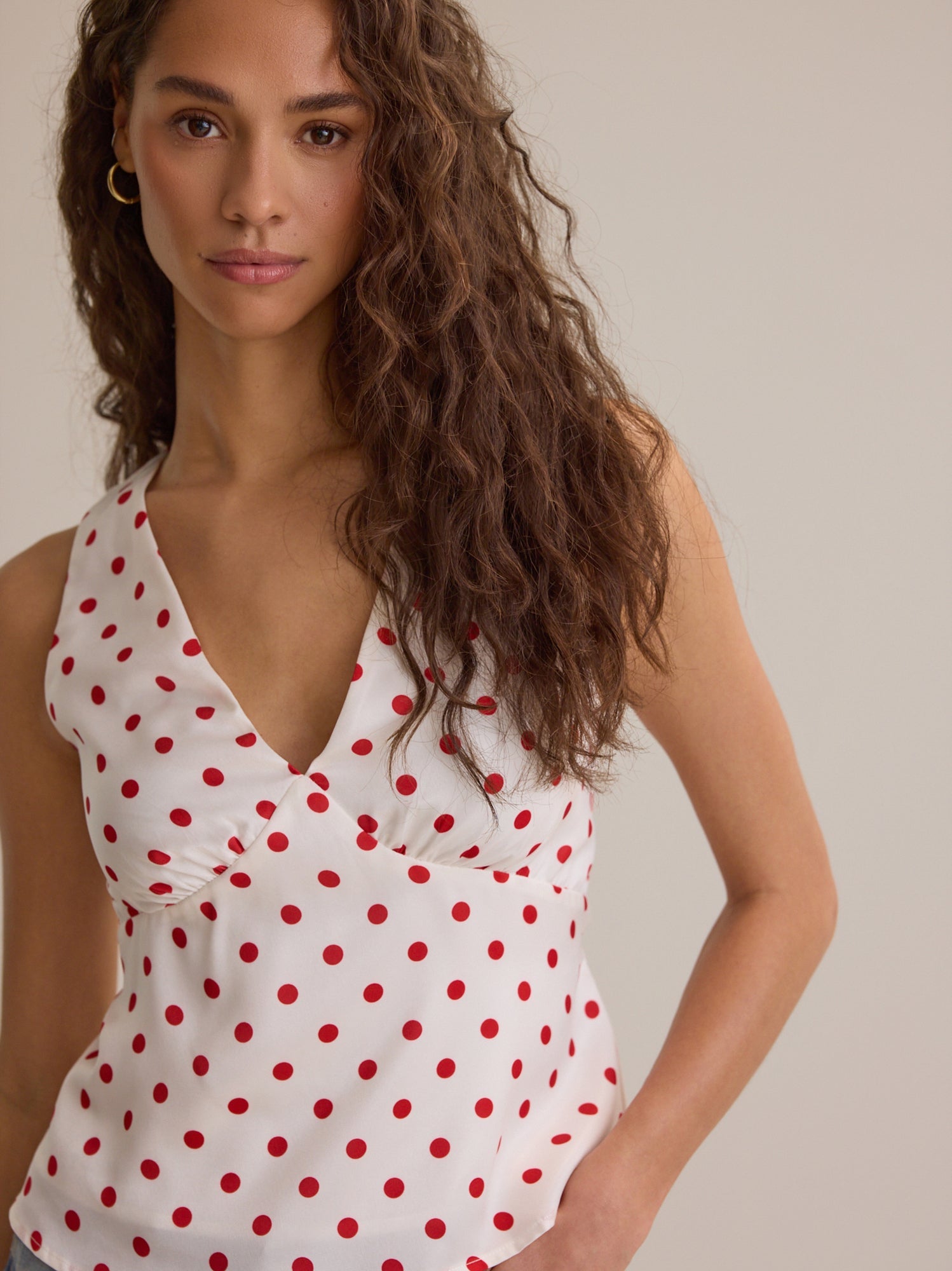 Brianna Dot Satin Tank