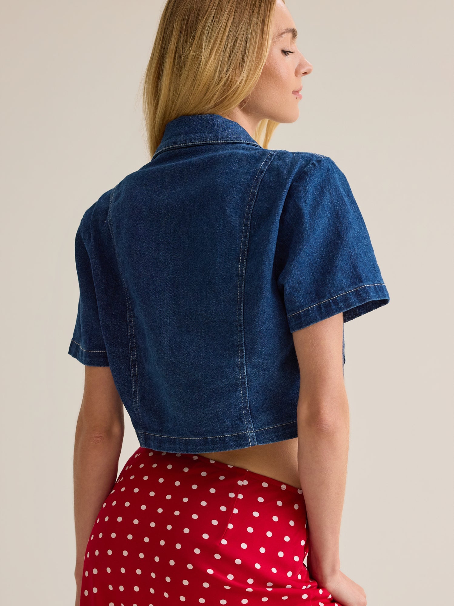 Eleanor Denim Button Up Top