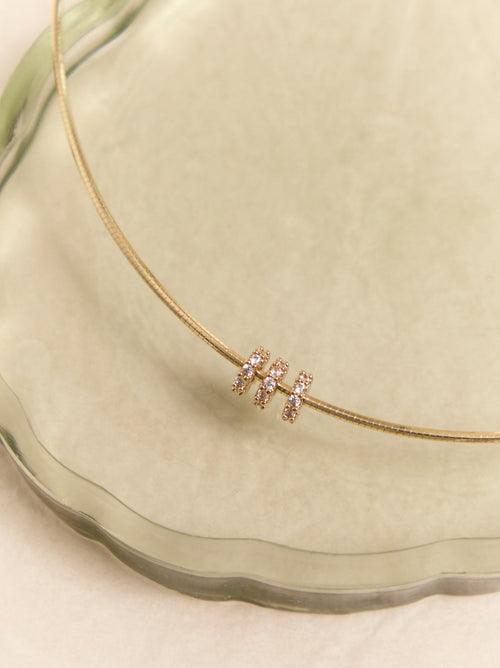 18K Gold Wire Slider Charm Necklace