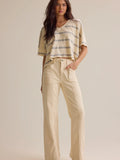 Dylan Striped V-Neck Top