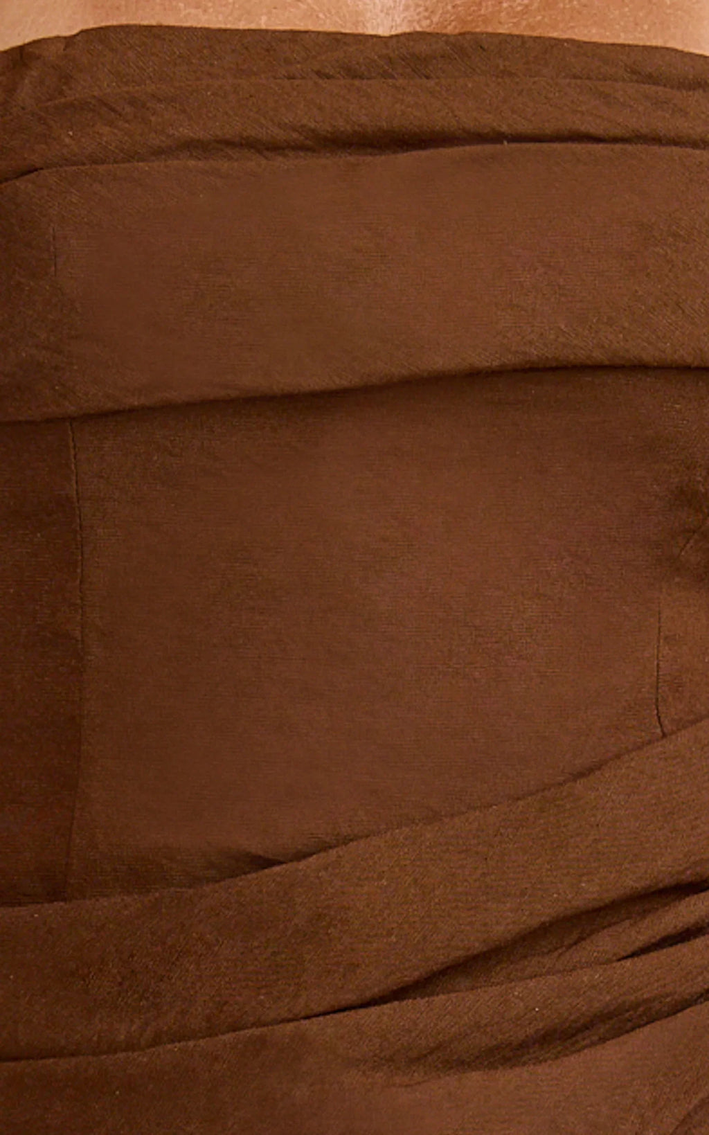 Lottie Midi Dress - Strapless Dress in Chocolate