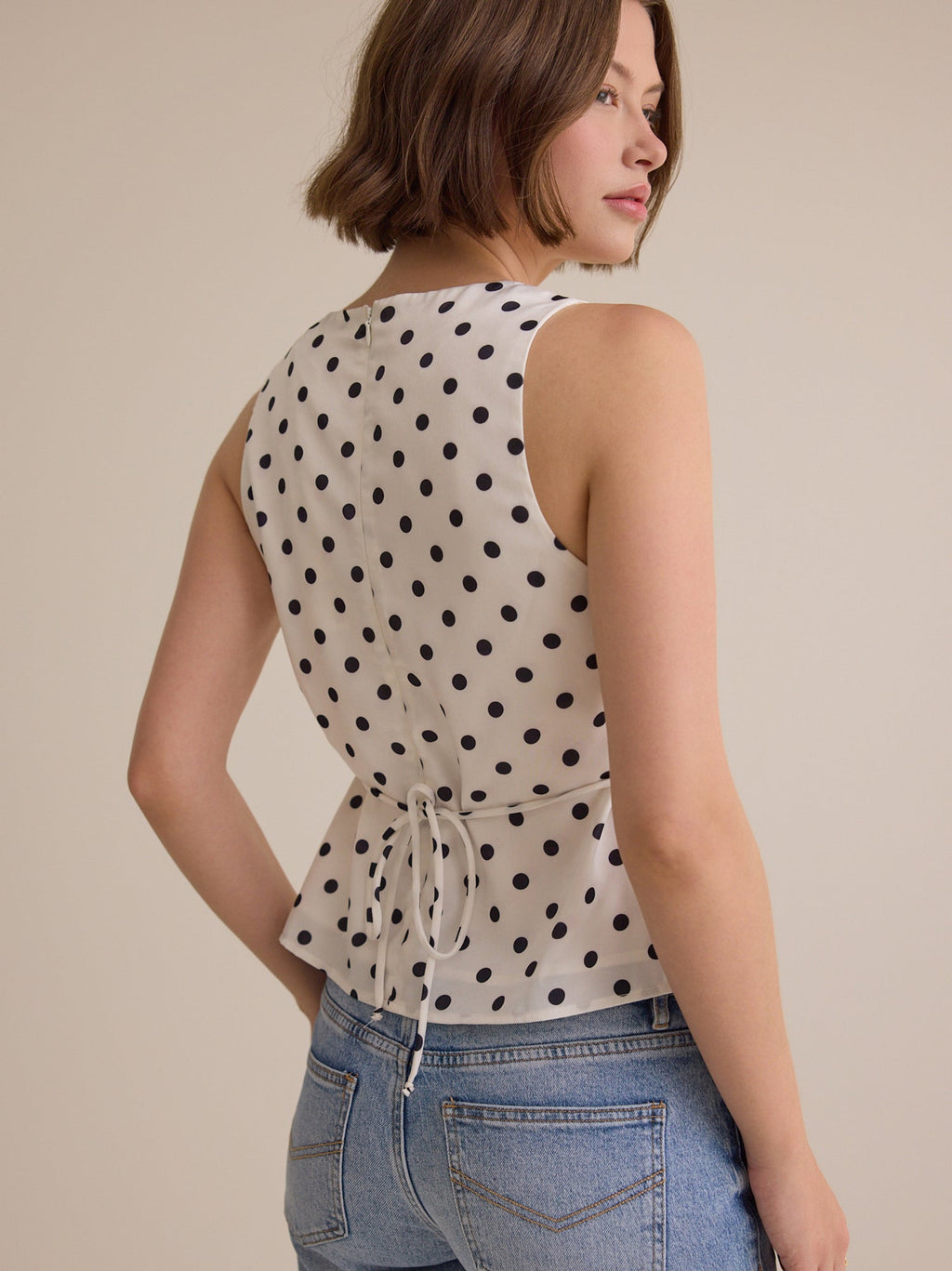 Brianna Dot Satin Tank