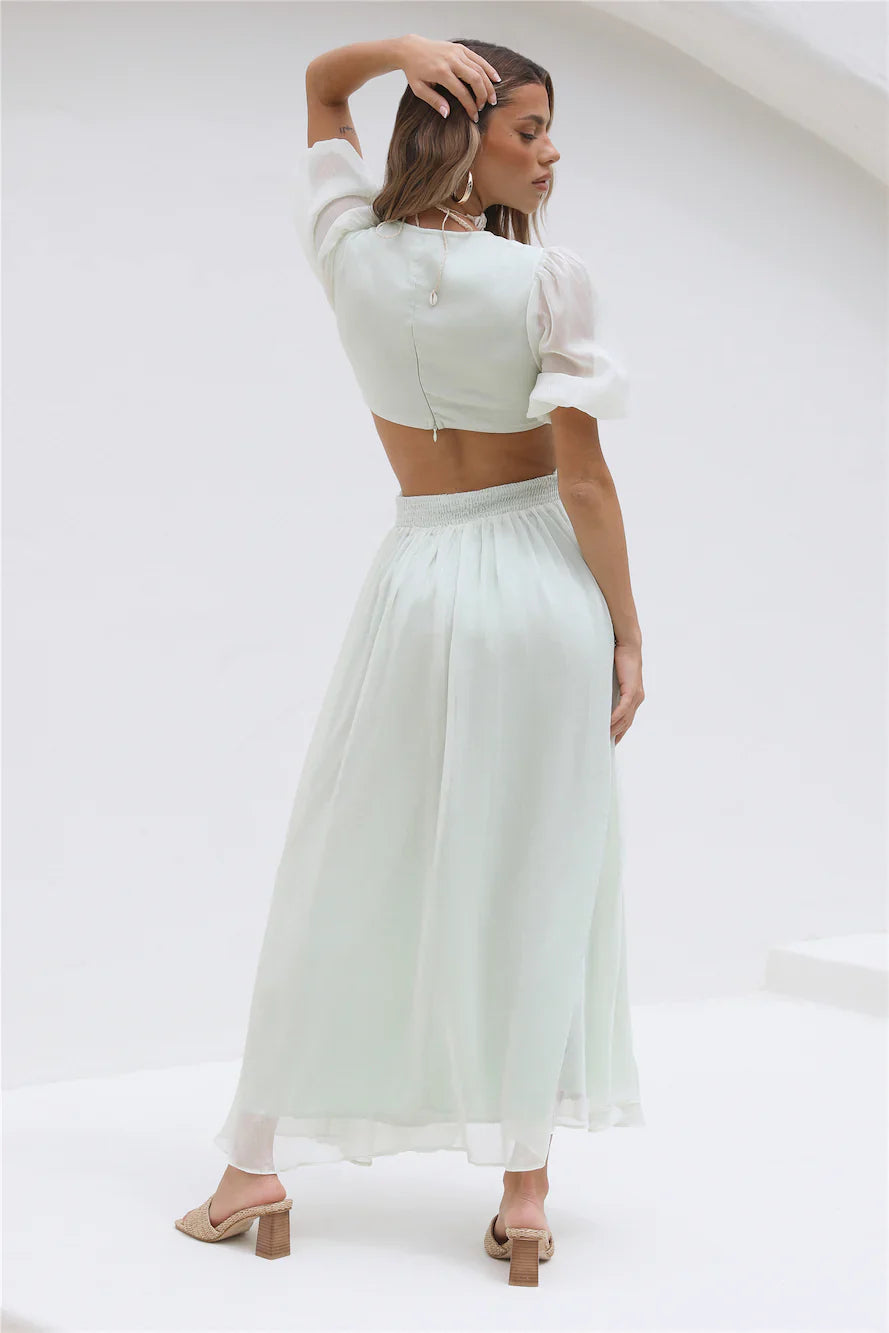 Ocean Ripples Maxi Dress Green