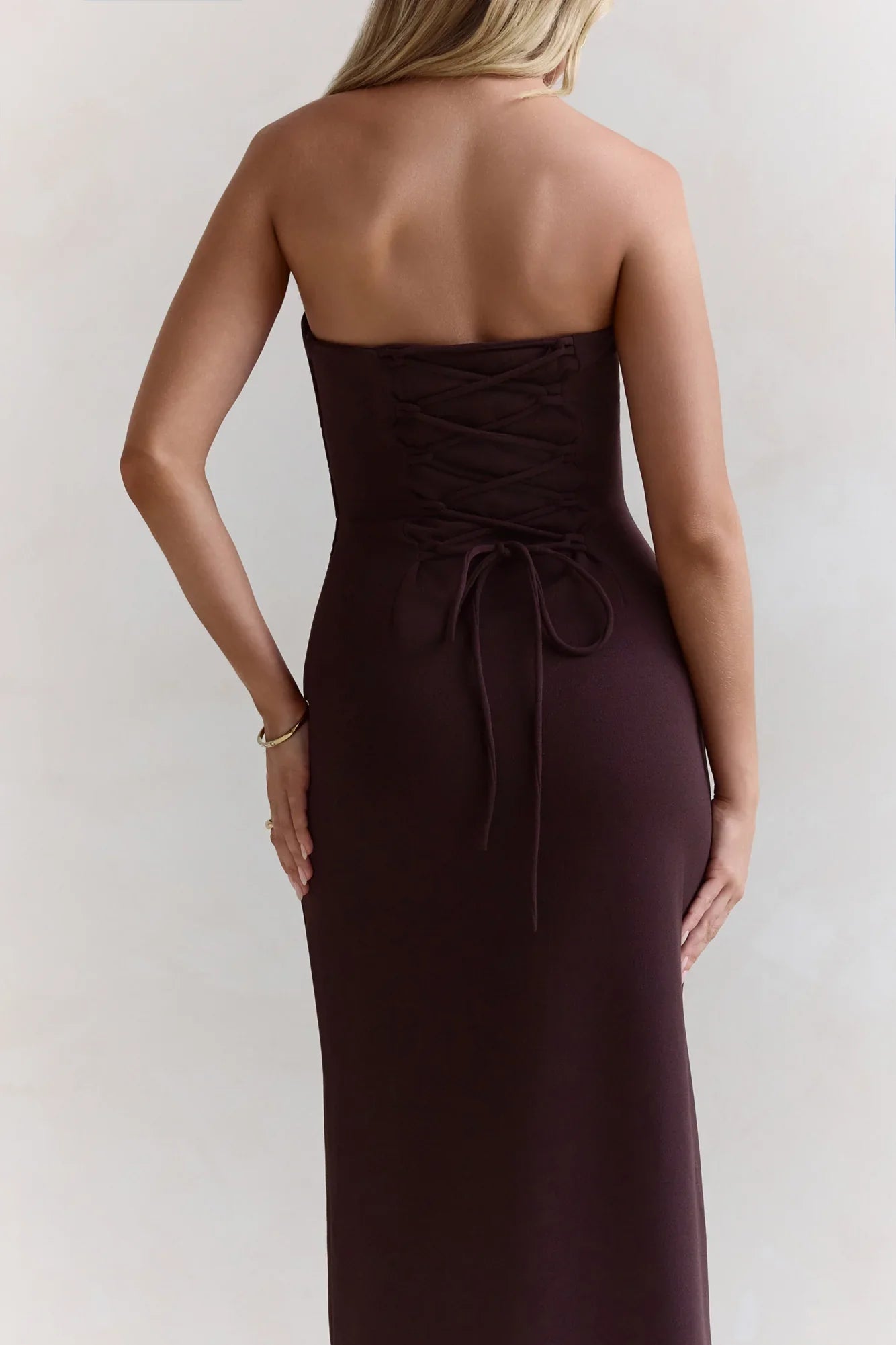 Love Me A Little Strapless Maxi Dress Brown