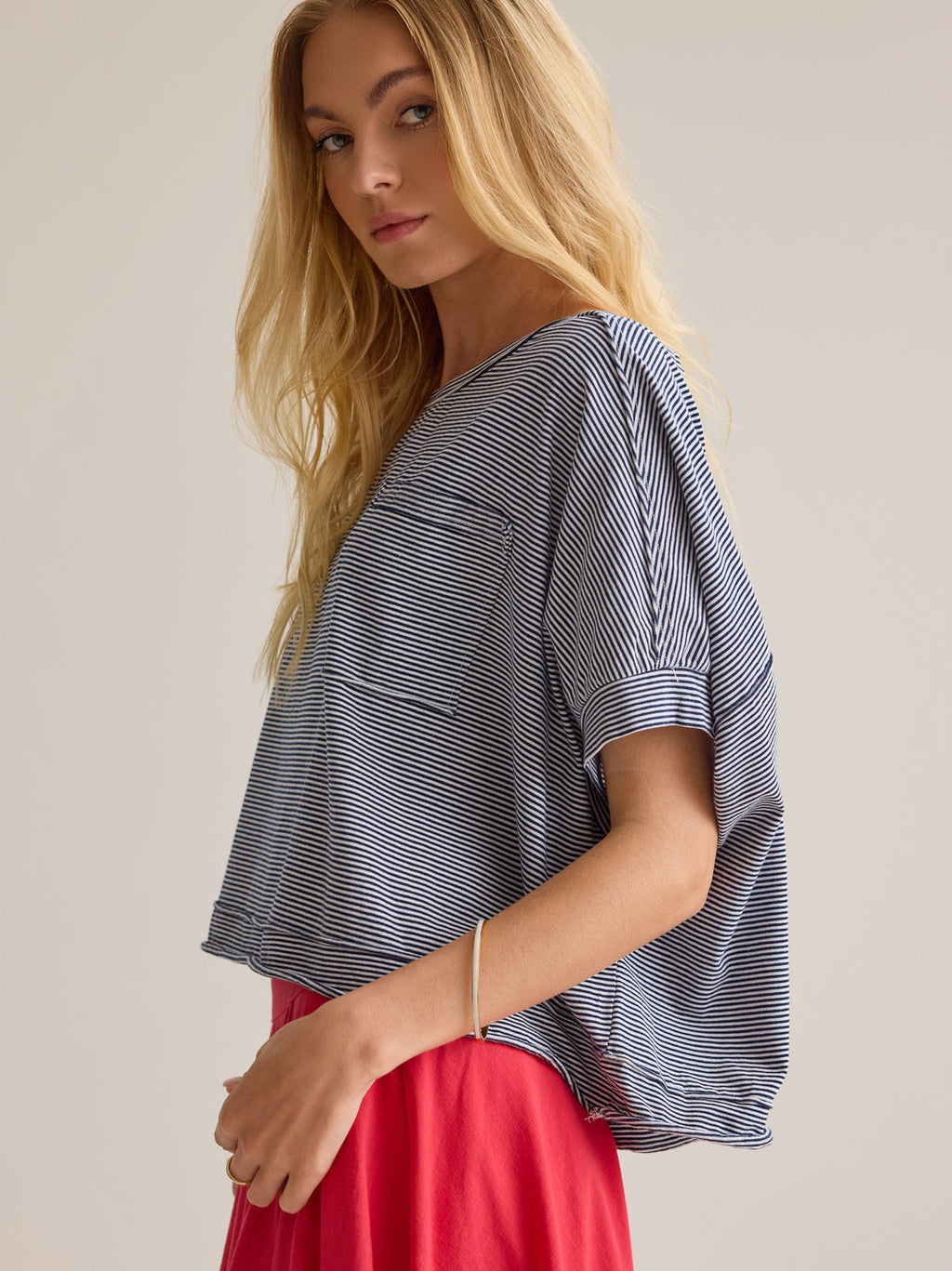 Abigail Stripe Cropped Tee
