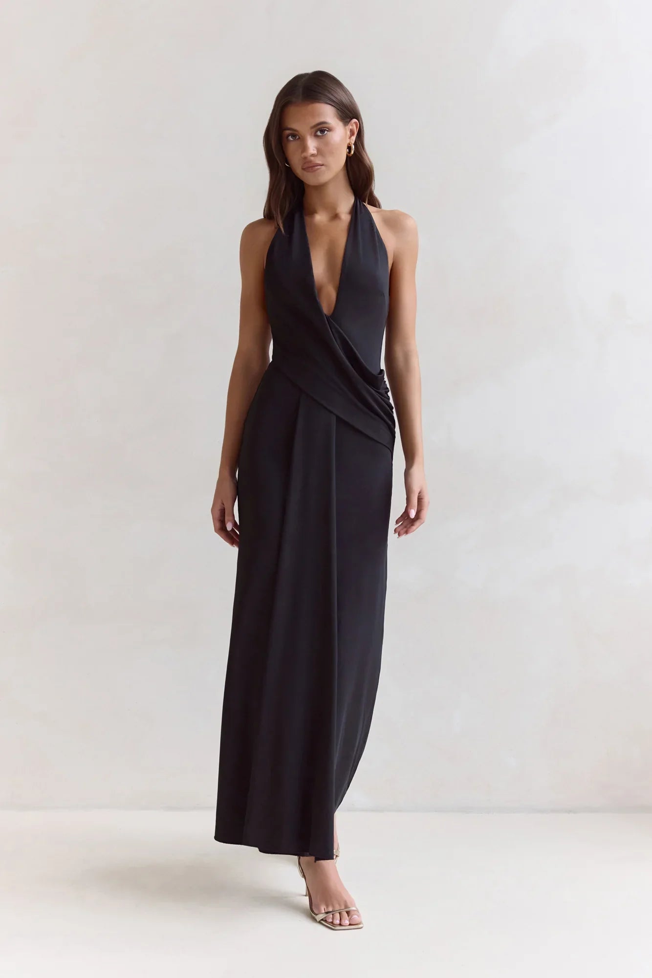 Pure Dreamer Halter Maxi Dress Black