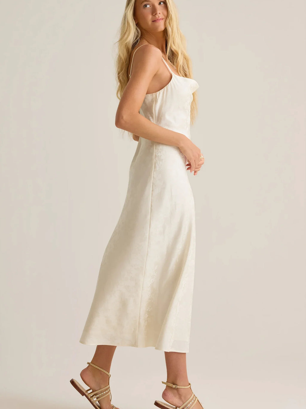 Olandria Satin Midi Dress